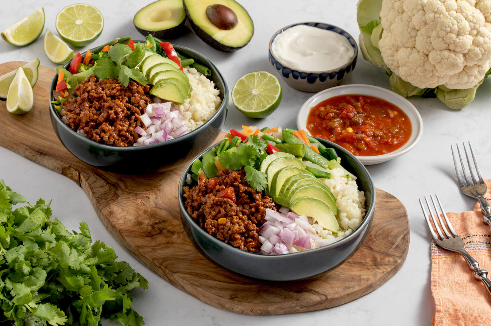 Cauliflower Rice Burrito Bowls