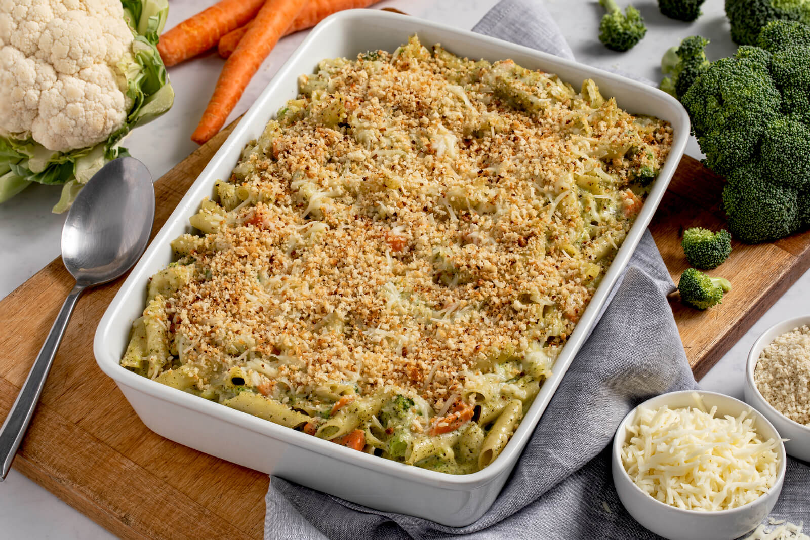 Cheesy Pesto Pasta Bake