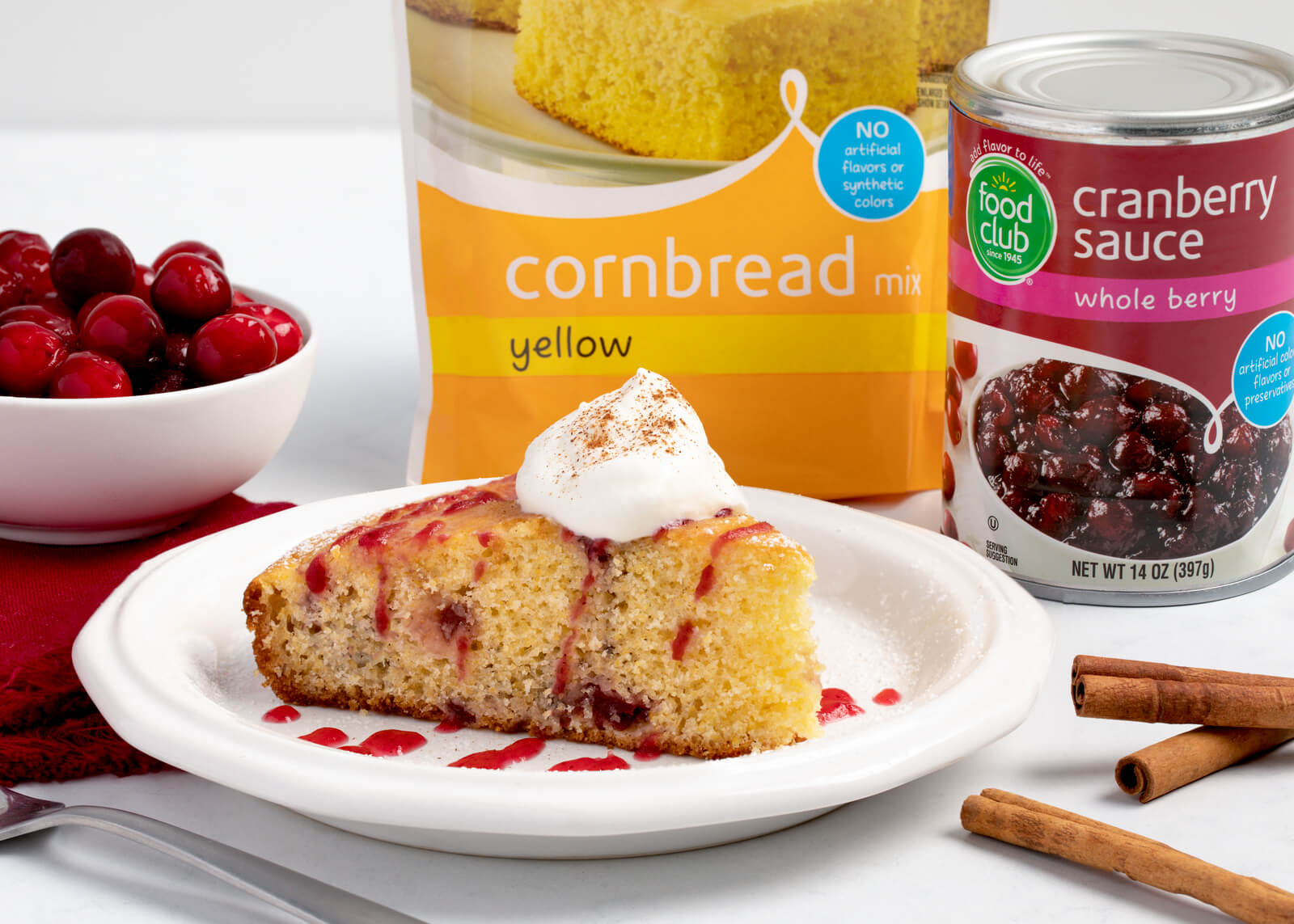 Cranberry Cornbread Skillet Cake