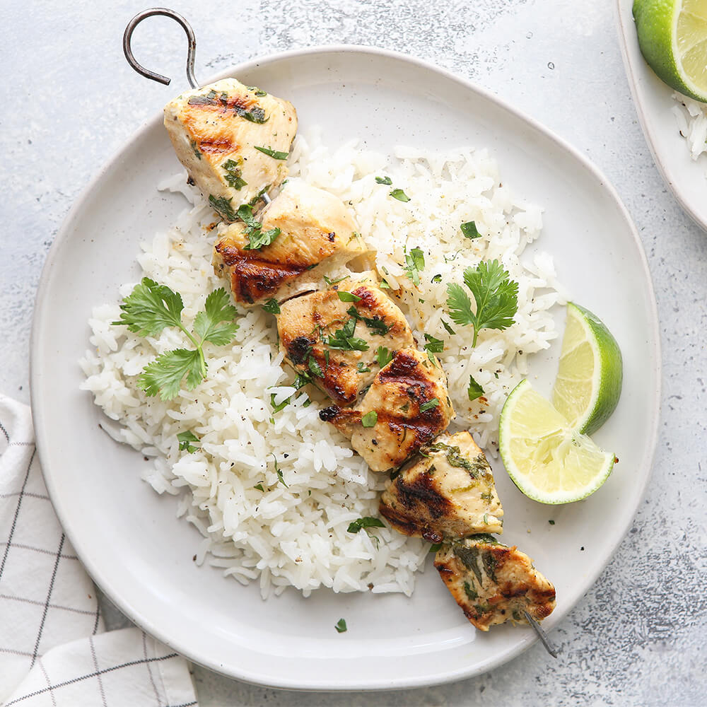 Cilantro Lime Grilled Chicken Kabobs