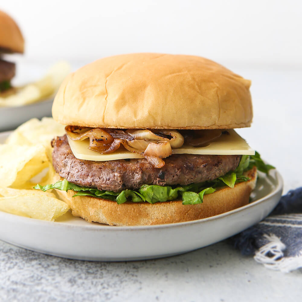 Grilled Onion & Swiss Cheeseburgers