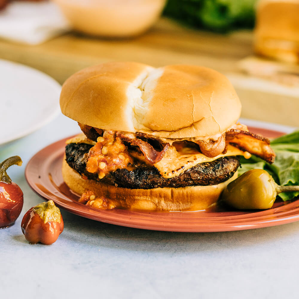 Smoky Cherry Pepper Burgers