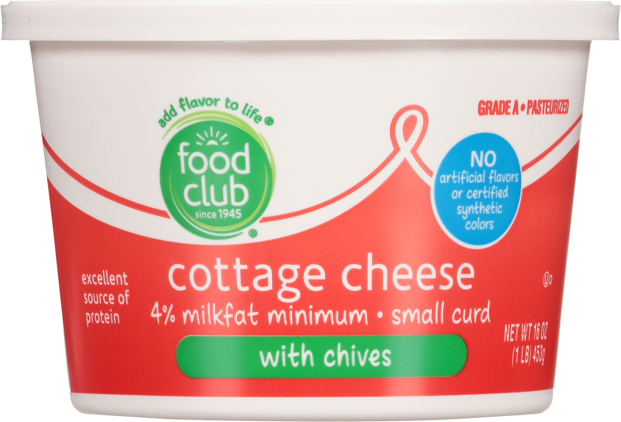 4% Milkfat Minimum Small Curd Cottage Cheese with Chives