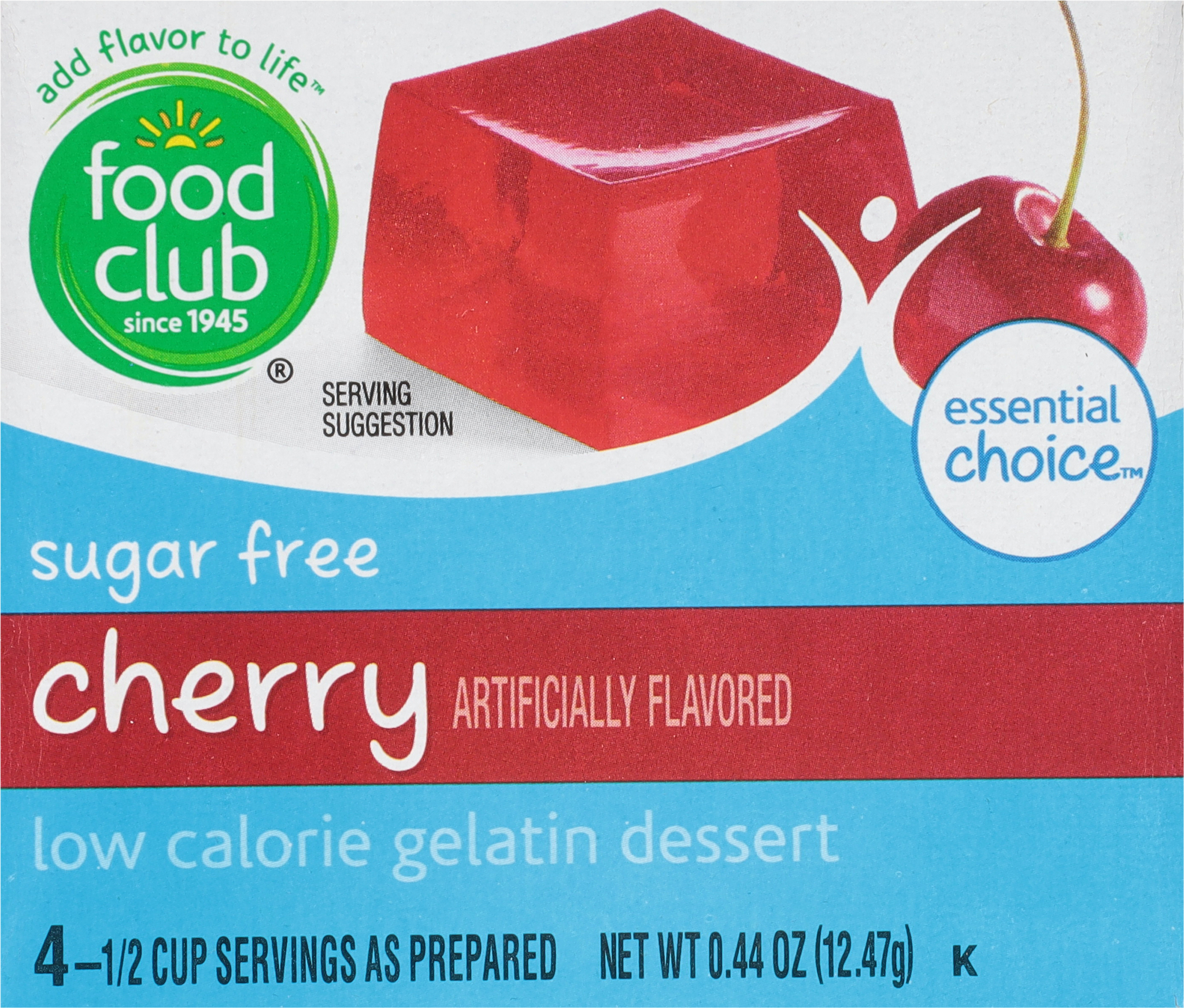 Essential Choice Sugar Free Low Calorie Cherry Gelatin Dessert