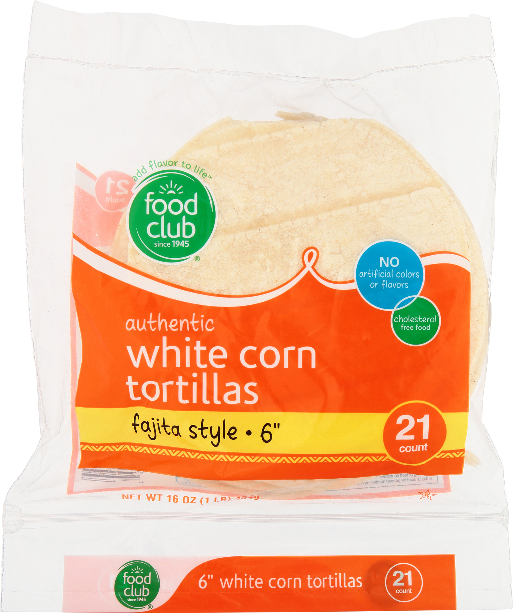 Fajita Style Authentic 6 Inch White Corn Tortillas