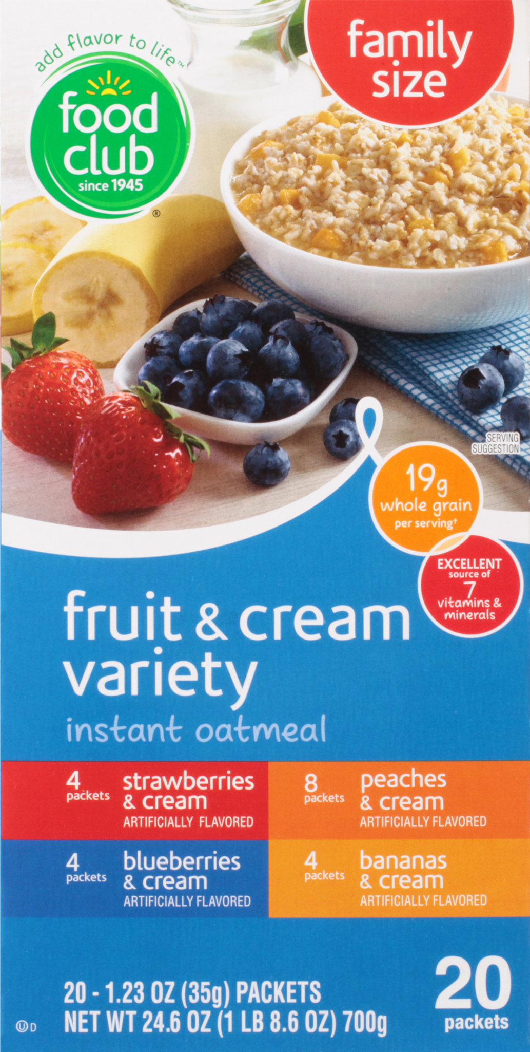 Family Size Instant Fruit & Cream Variety Oatmeal