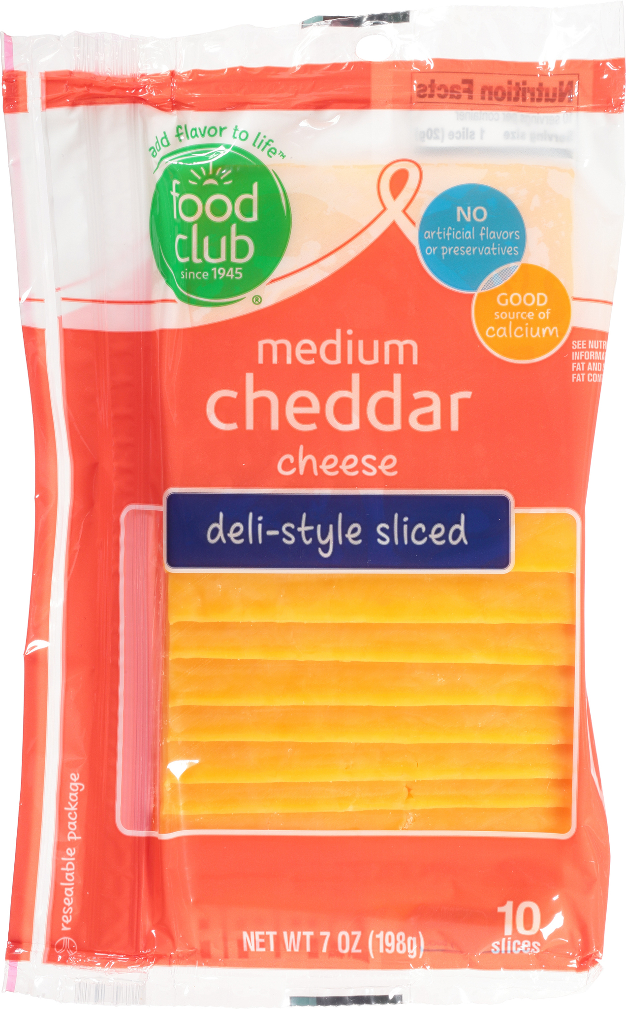 Medium Deli-Style Sliced Cheddar Cheese