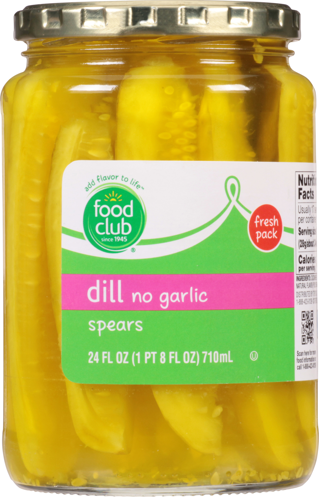 No Garlic Spears Dill Pickles