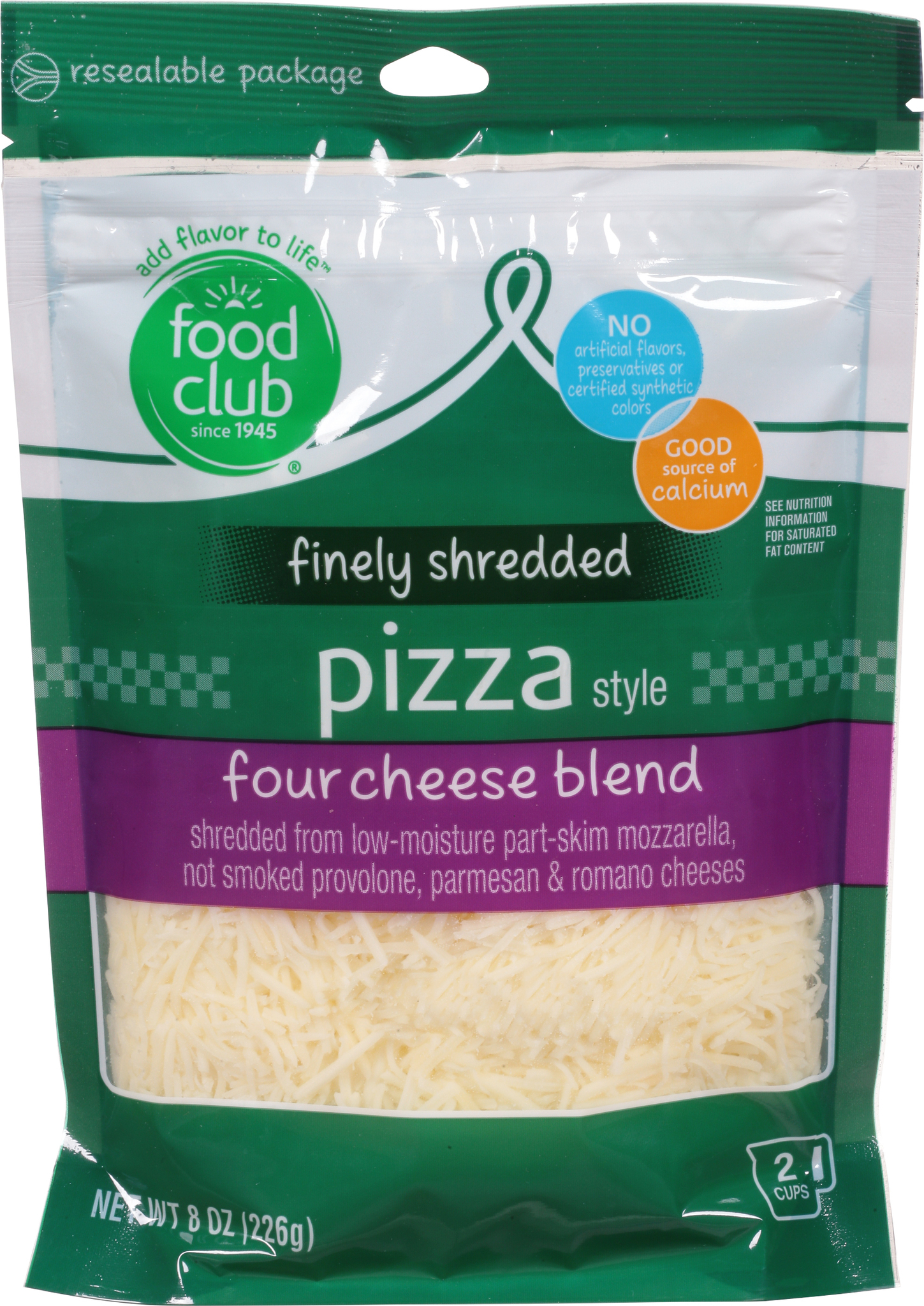 Pizza Style Four Cheese Blend Finely Shredded Cheese