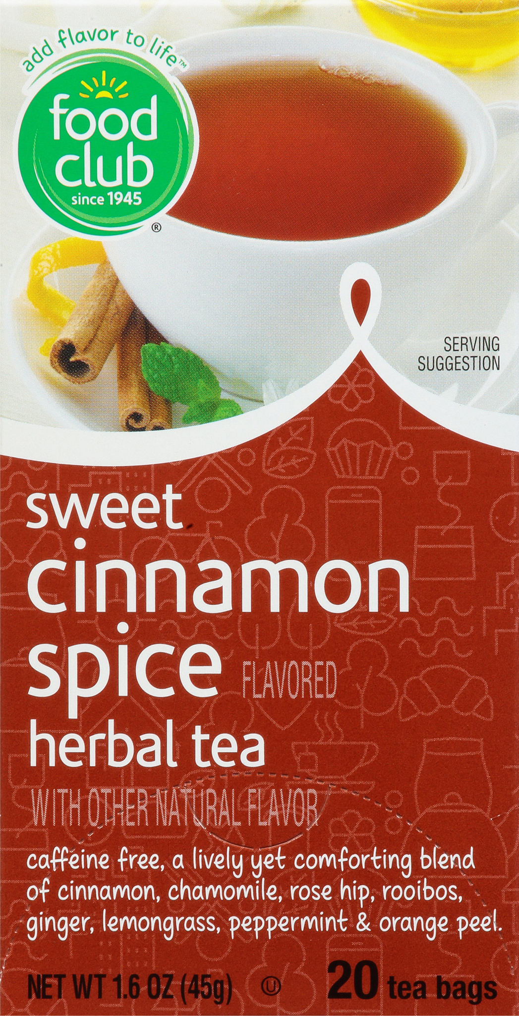 Tea Bags Sweet Cinnamon Spice Herbal Tea