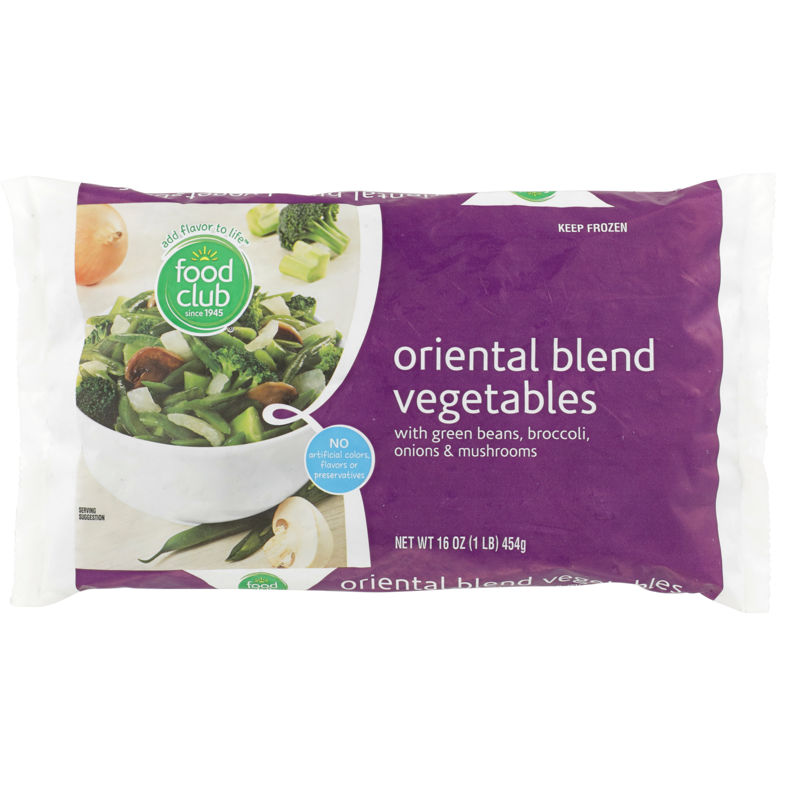 Oriental Blend Vegetables With Green Beans  Broccoli  Onions & Mushrooms