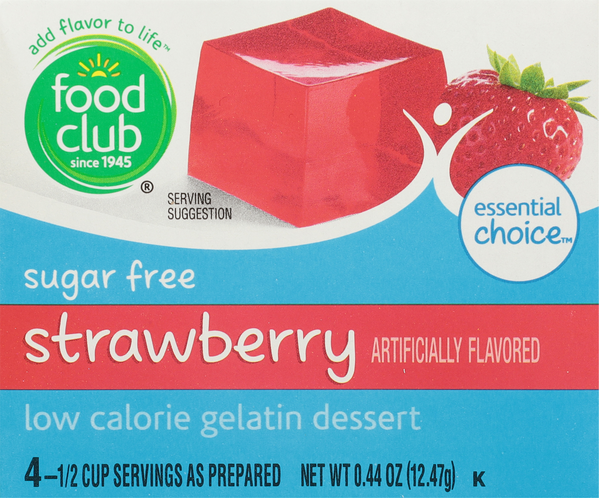 Essential Choice Sugar Free Low Calorie Strawberry Gelatin Dessert