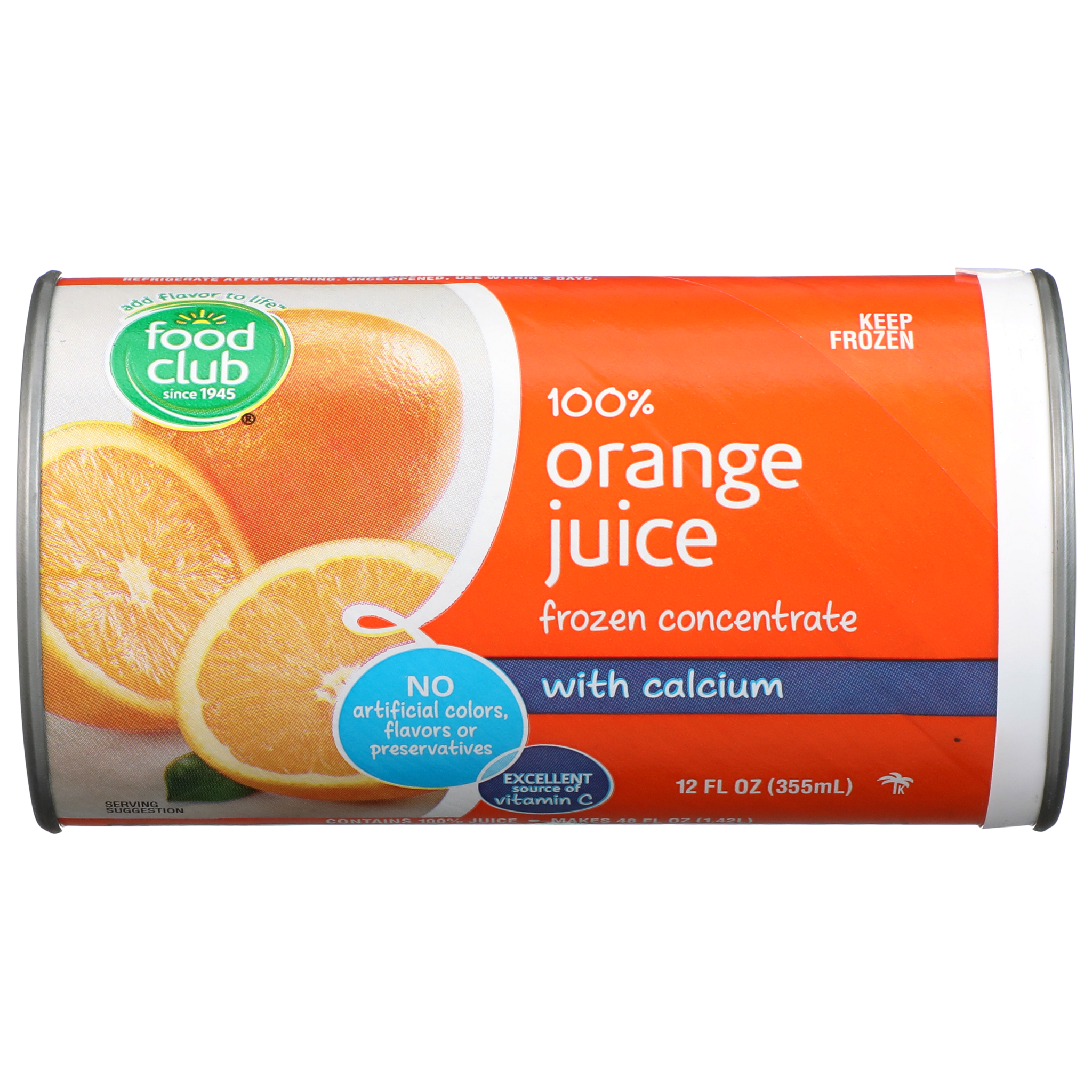 100% Orange Juice Frozen Concentrate With Calcium