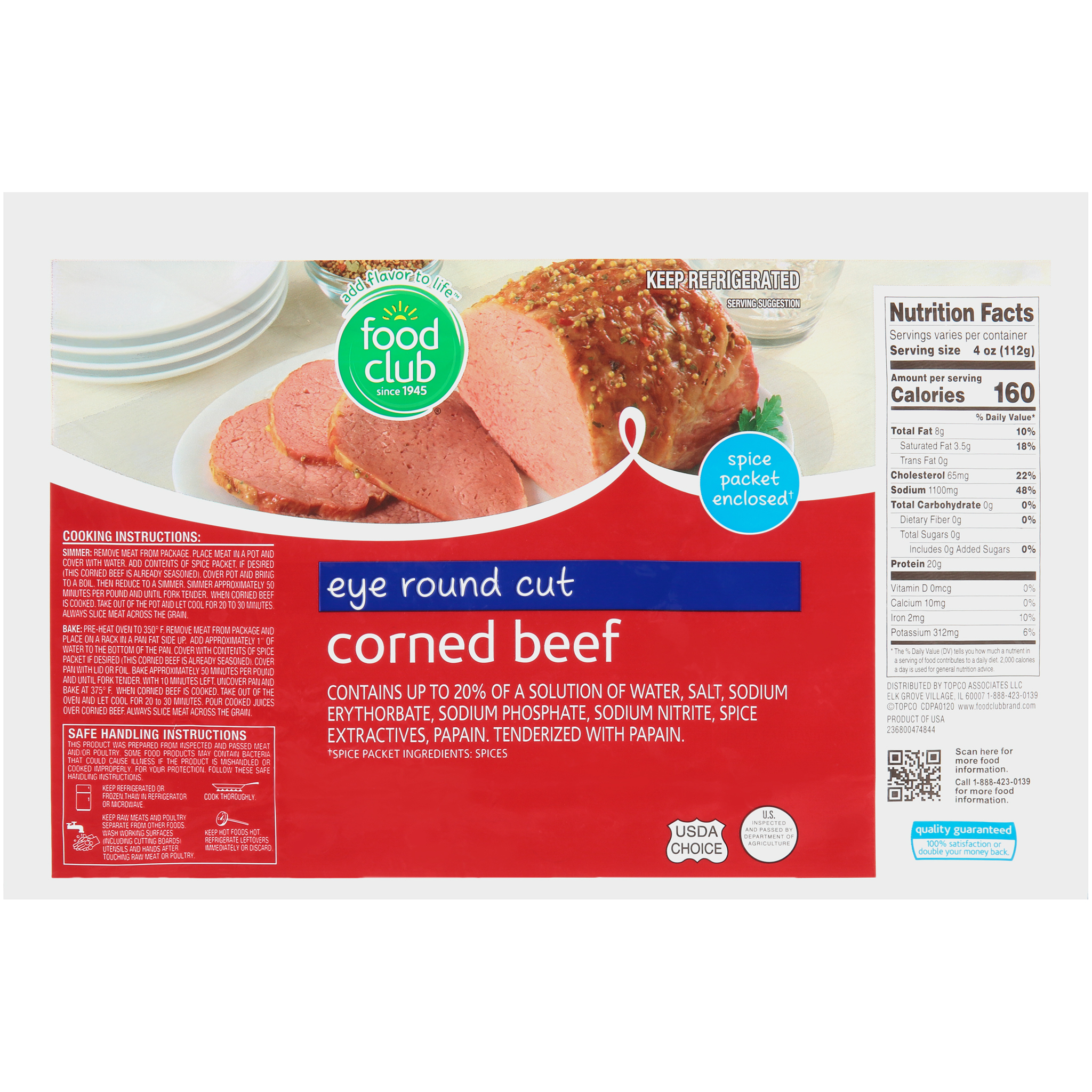 Eye Round Cut Corned Beef