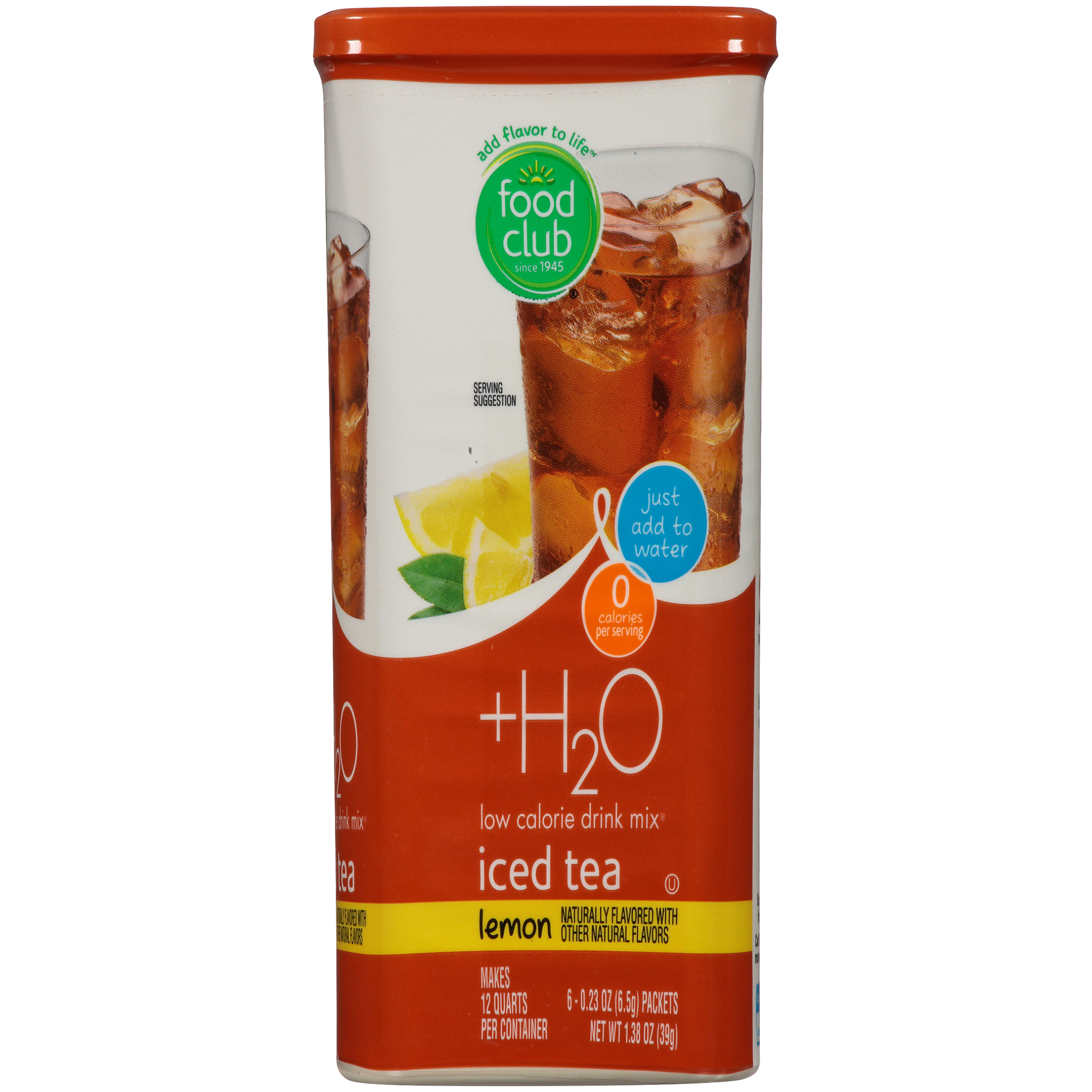 +H2O  Lemon Iced Tea Low Calorie Drink Mix