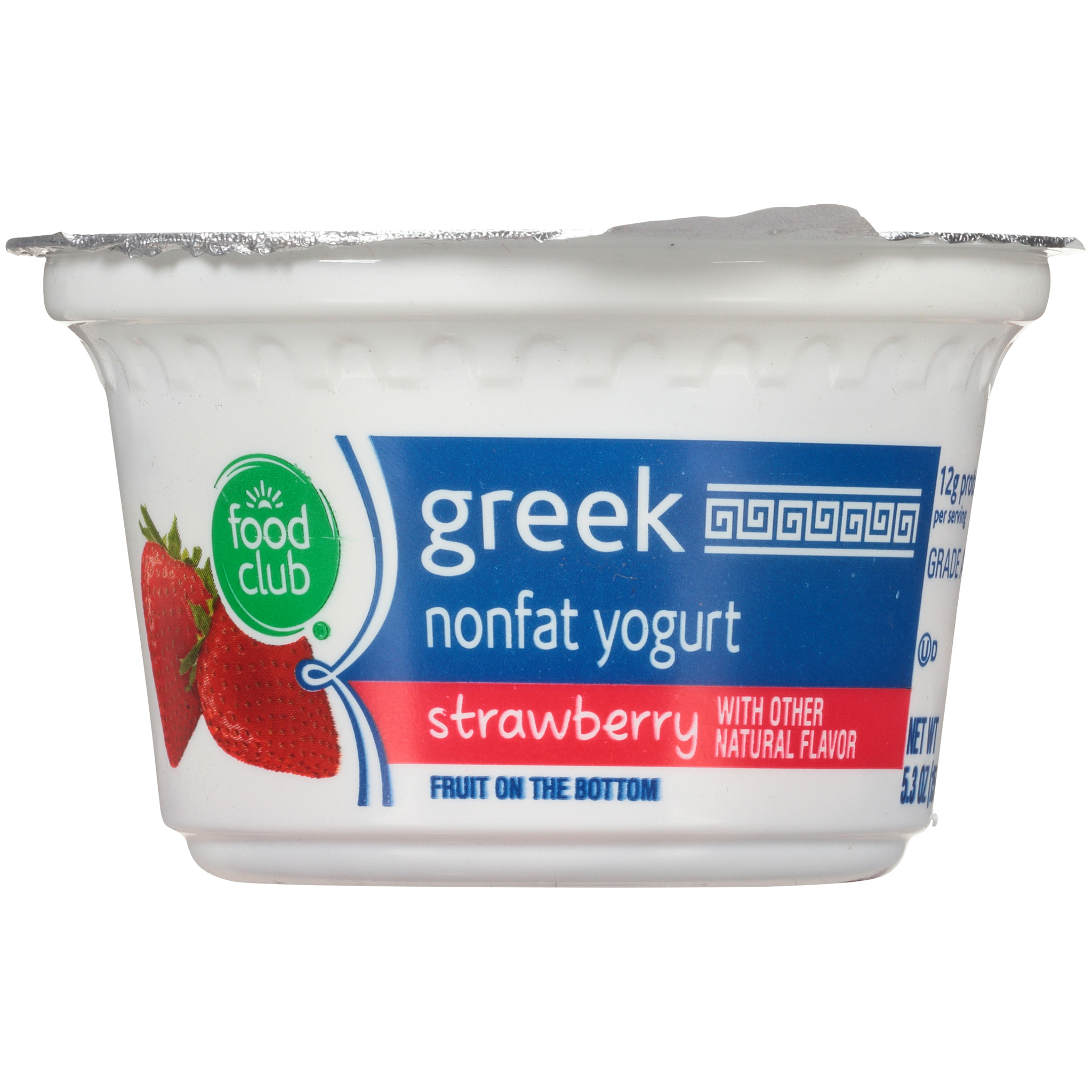 Strawberry Fruit On The Bottom Greek Nonfat Yogurt