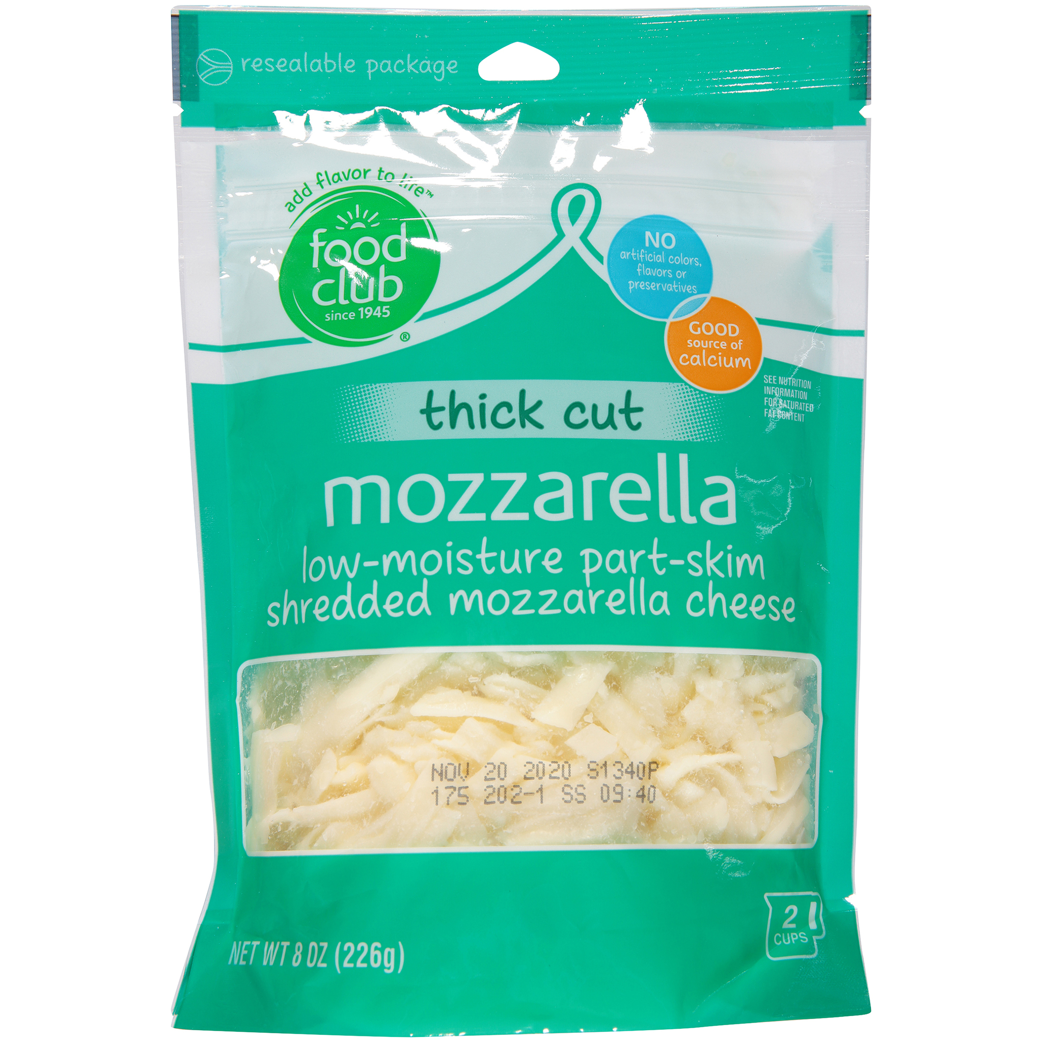 Thick Cut Low-Moisture Part-Skim Shredded Mozzarella Cheese