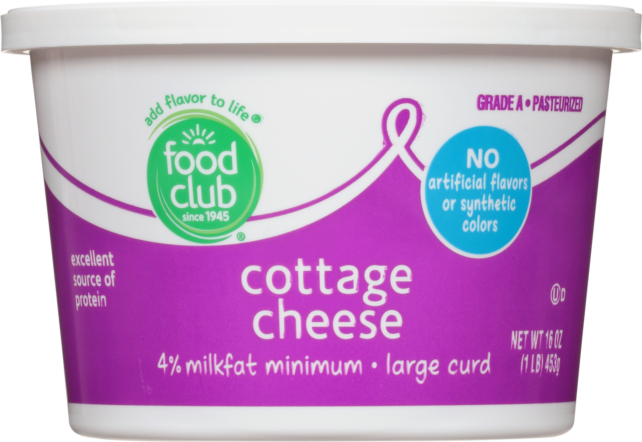 4% Milkfat Minimum Large Curd Cottage Cheese