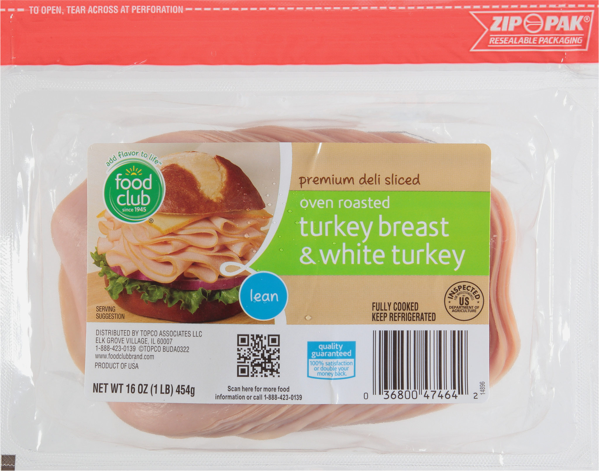 Premium Deli Sliced Oven Roasted Turkey Breast & White Turkey