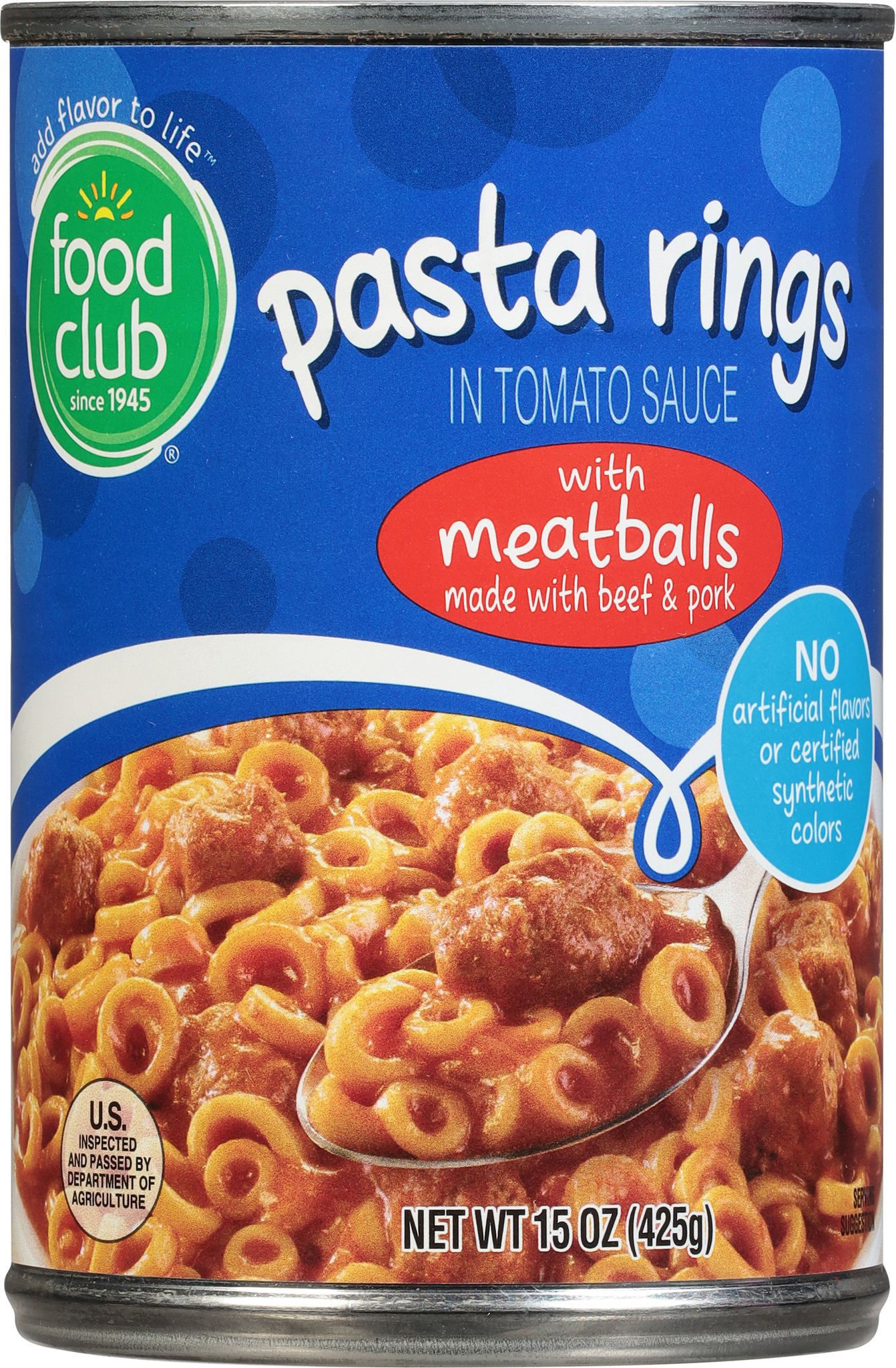 Pasta Rings in Tomato Sauce with Meatballs