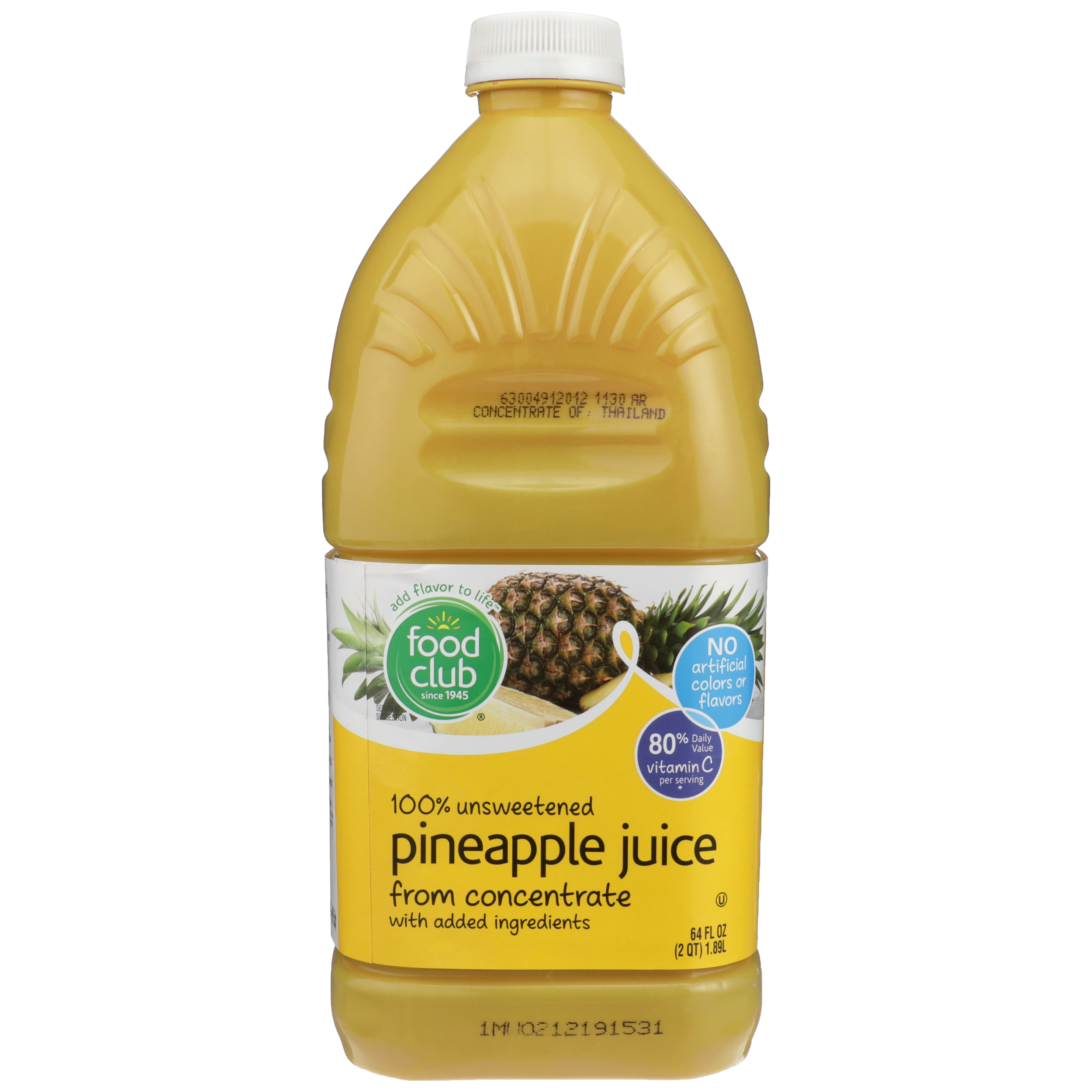 100% Unsweetened Pineapple Juice From Concentrate With Added Ingredients