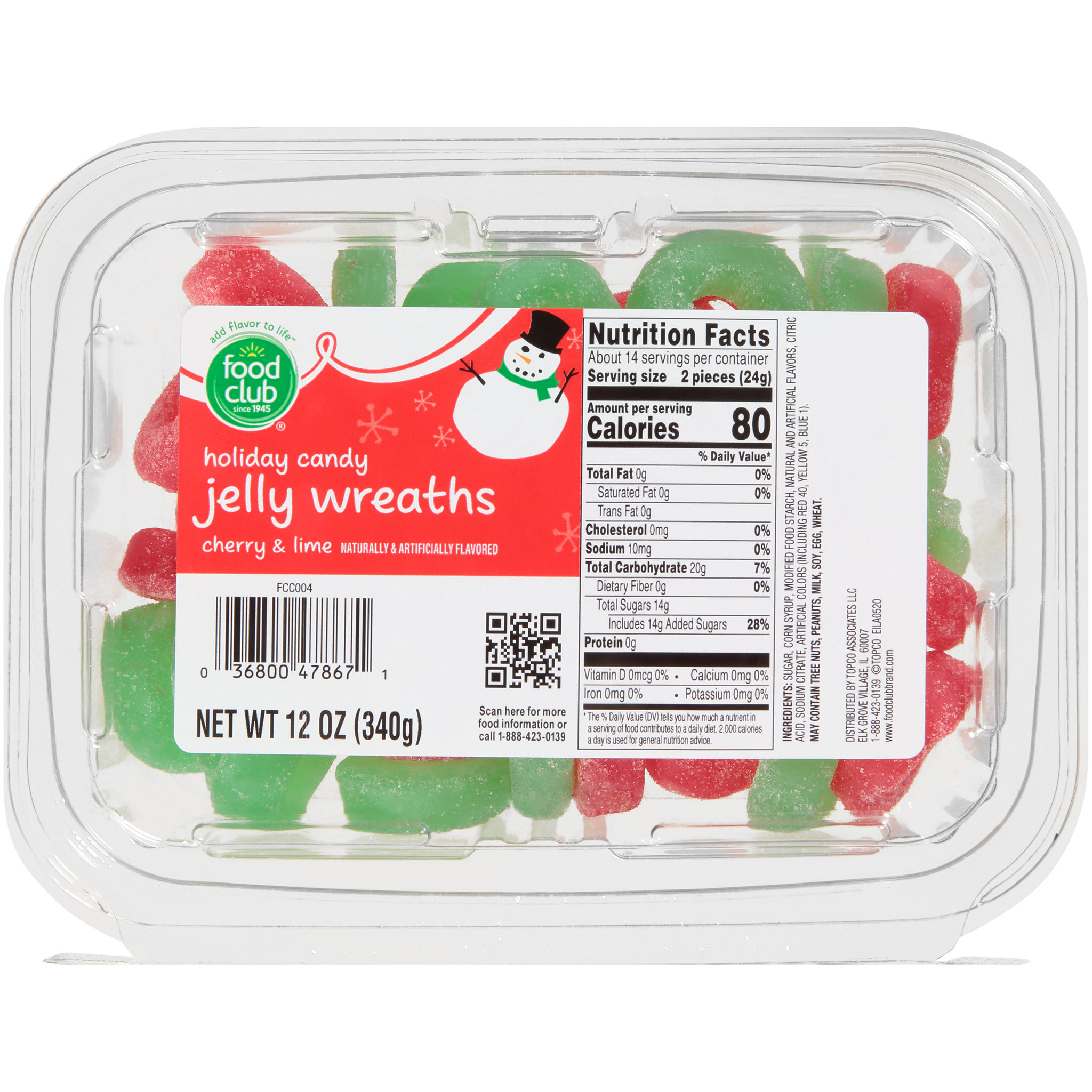 Cherry & Lime Jelly Wreaths Holiday Candy