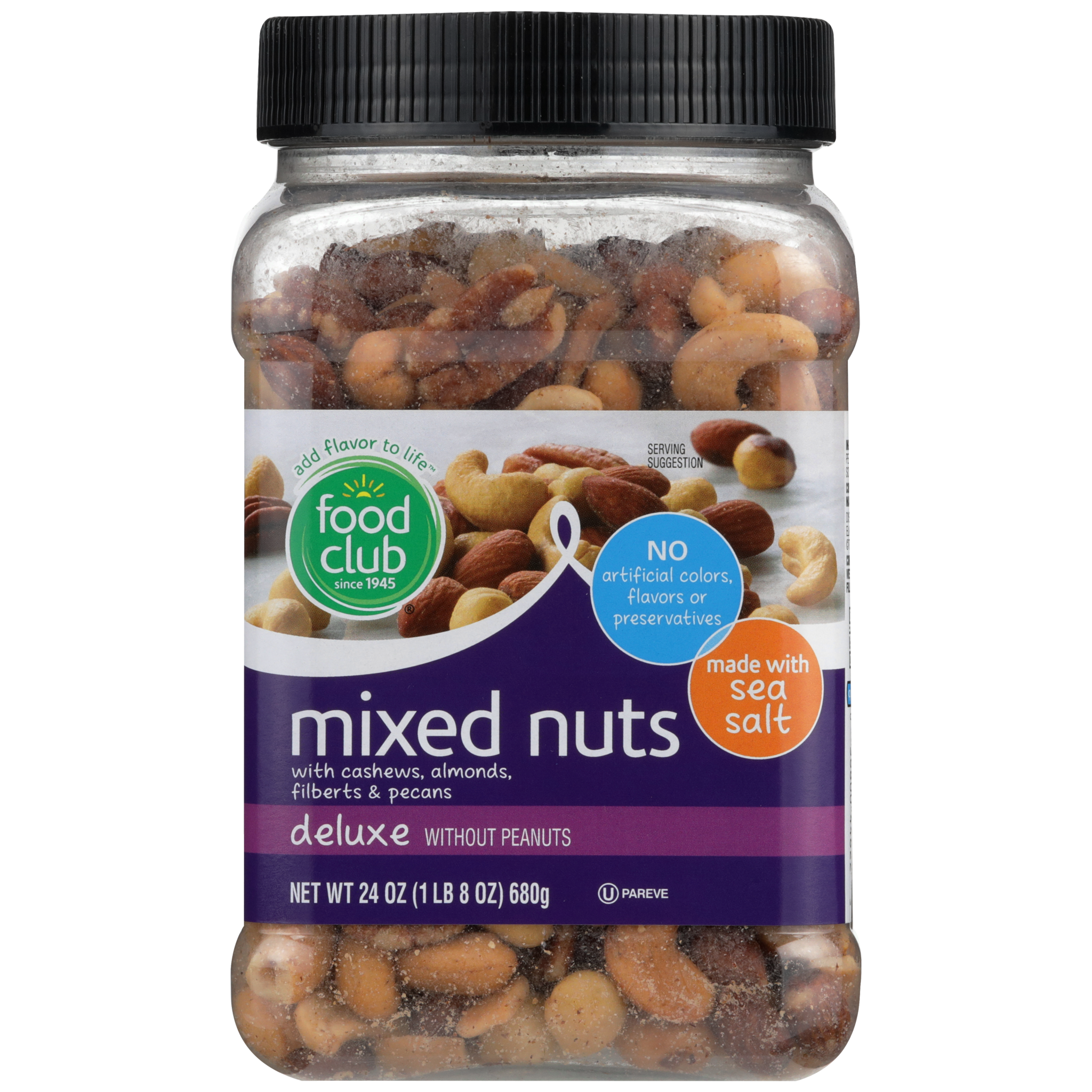 Deluxe Mixed Nuts With Cashews  Almonds  Filberts & Pecans Made With Sea Salt