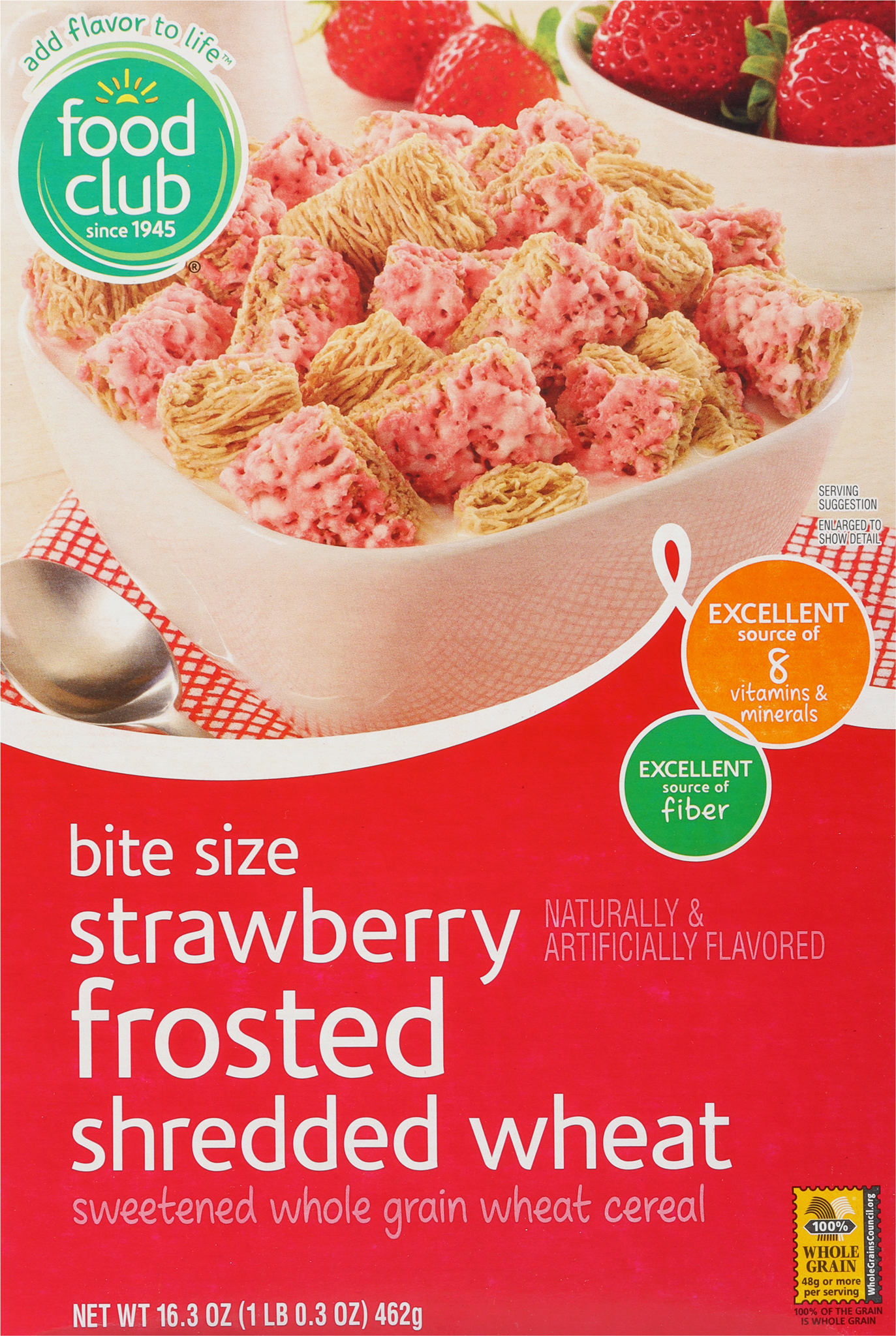 Bite Size Shredded Wheat Strawberry Frosted Cereal