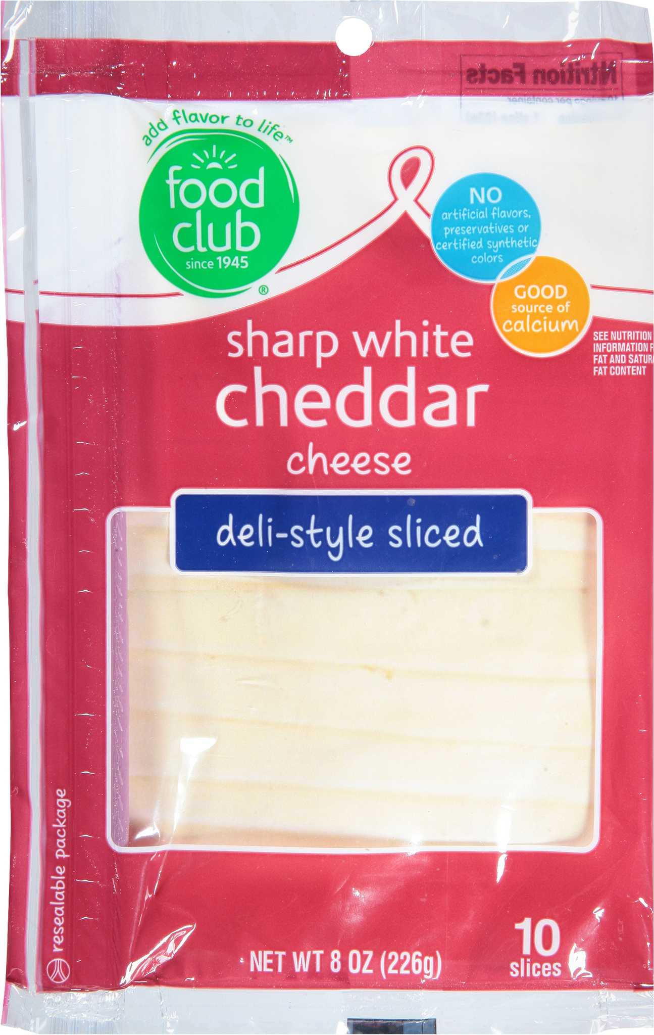 Deli-Style Sharp White Cheddar Cheese Slices