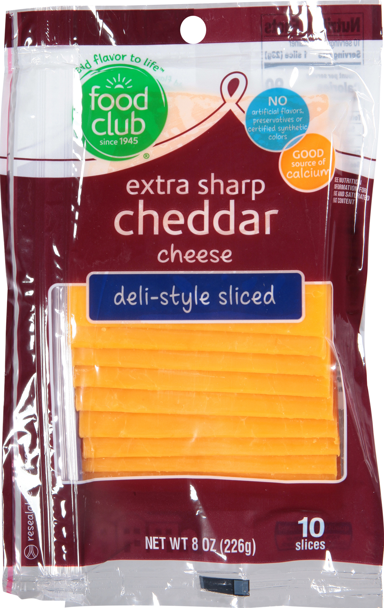 Deli-Style Sliced Extra Sharp Cheddar Cheese