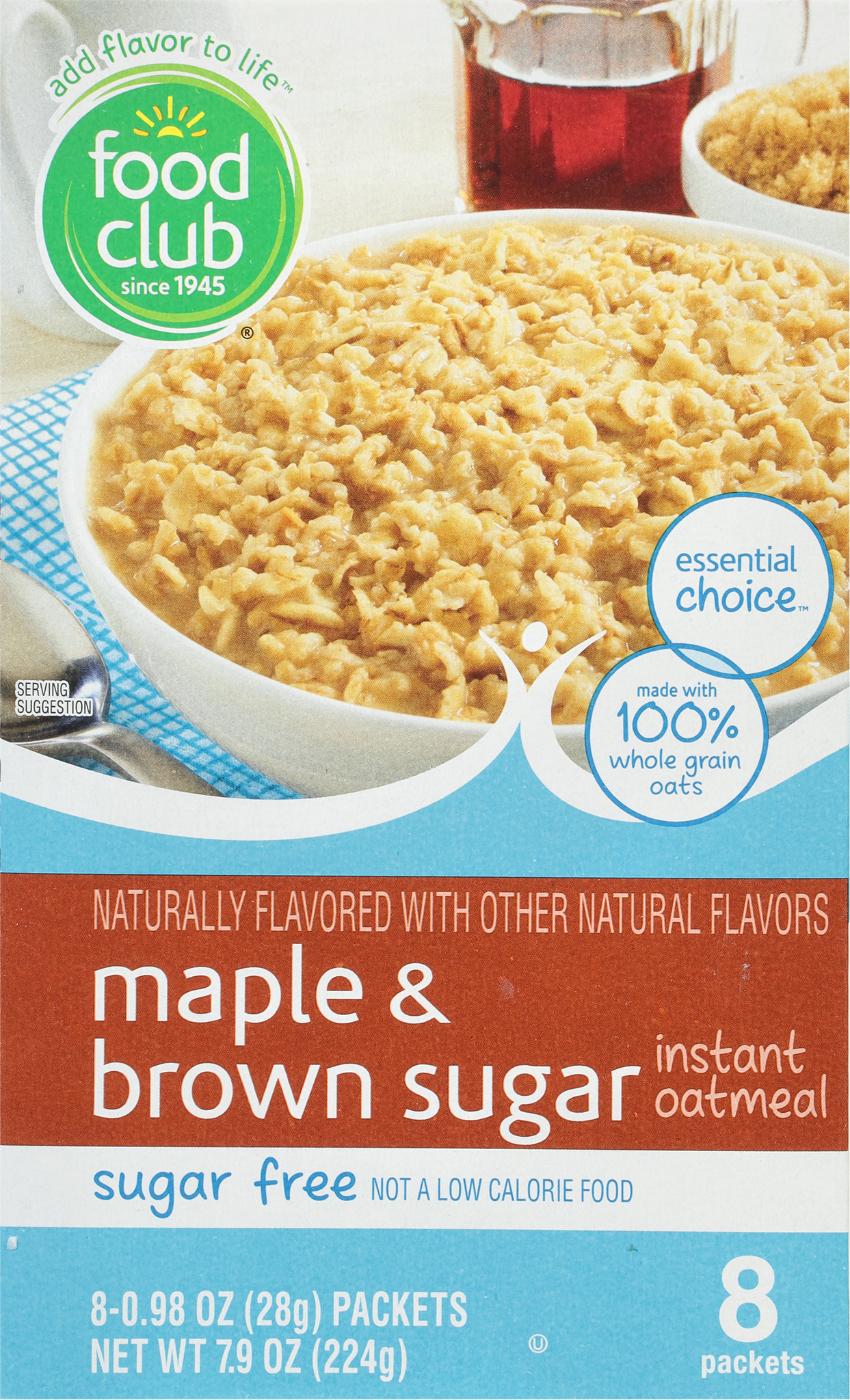 Essential Choice Sugar Free Maple & Brown Sugar Instant Oatmeal