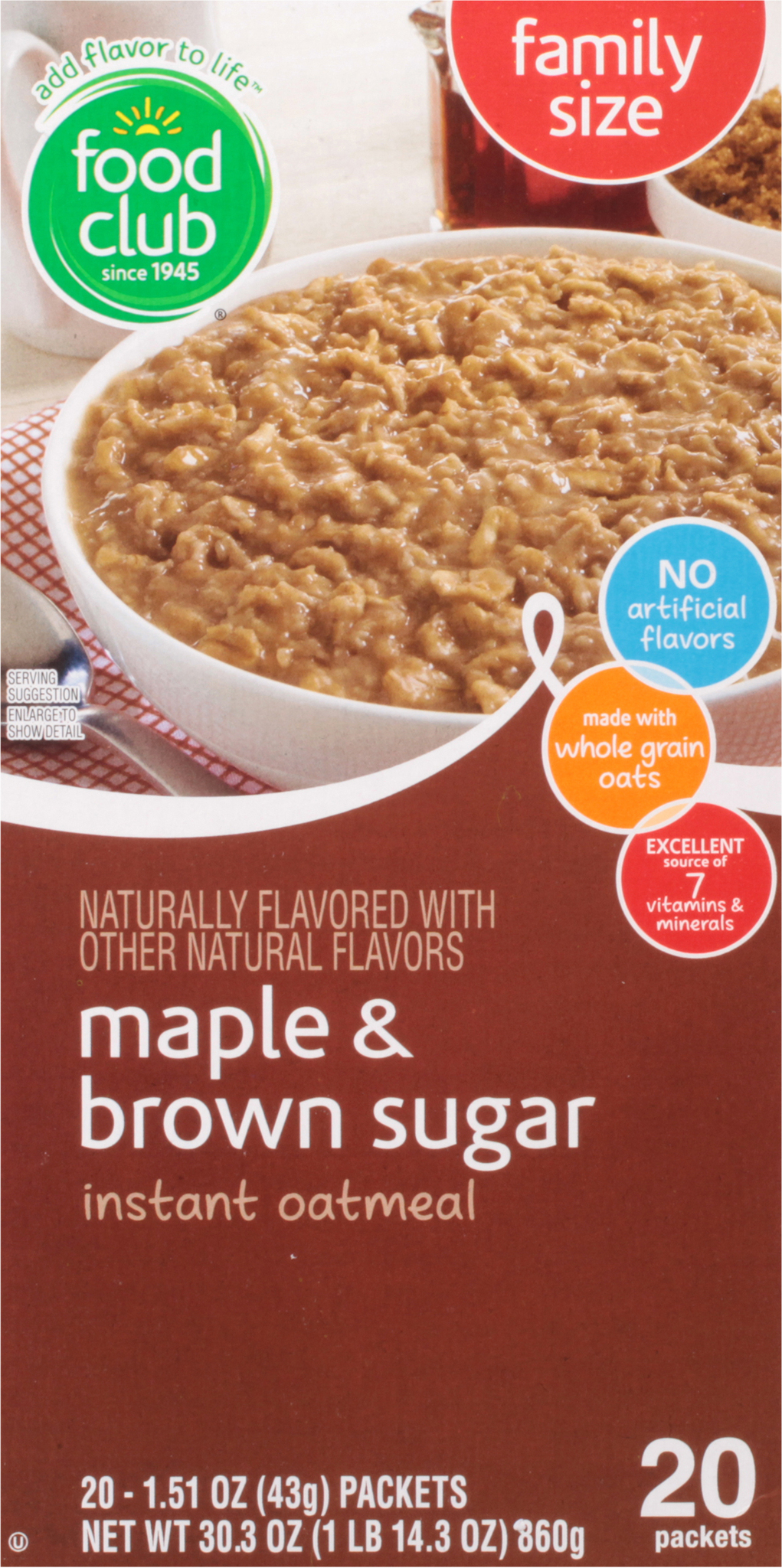 Family Size Maple & Brown Sugar Oatmeal