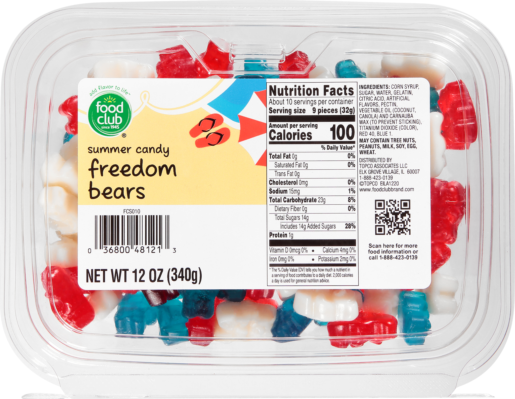 Freedom Bears Summer Candy Carton