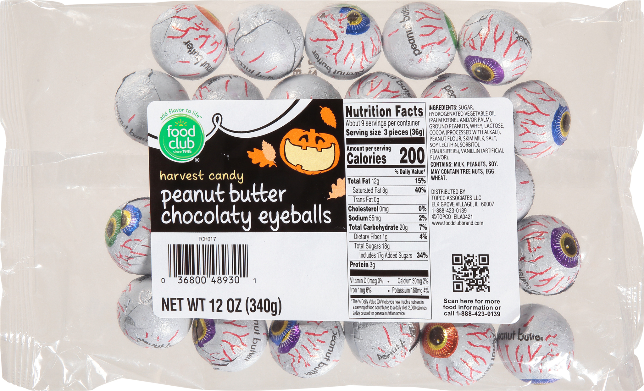 Peanut Butter Chocolaty Eyeballs Harvest Candy