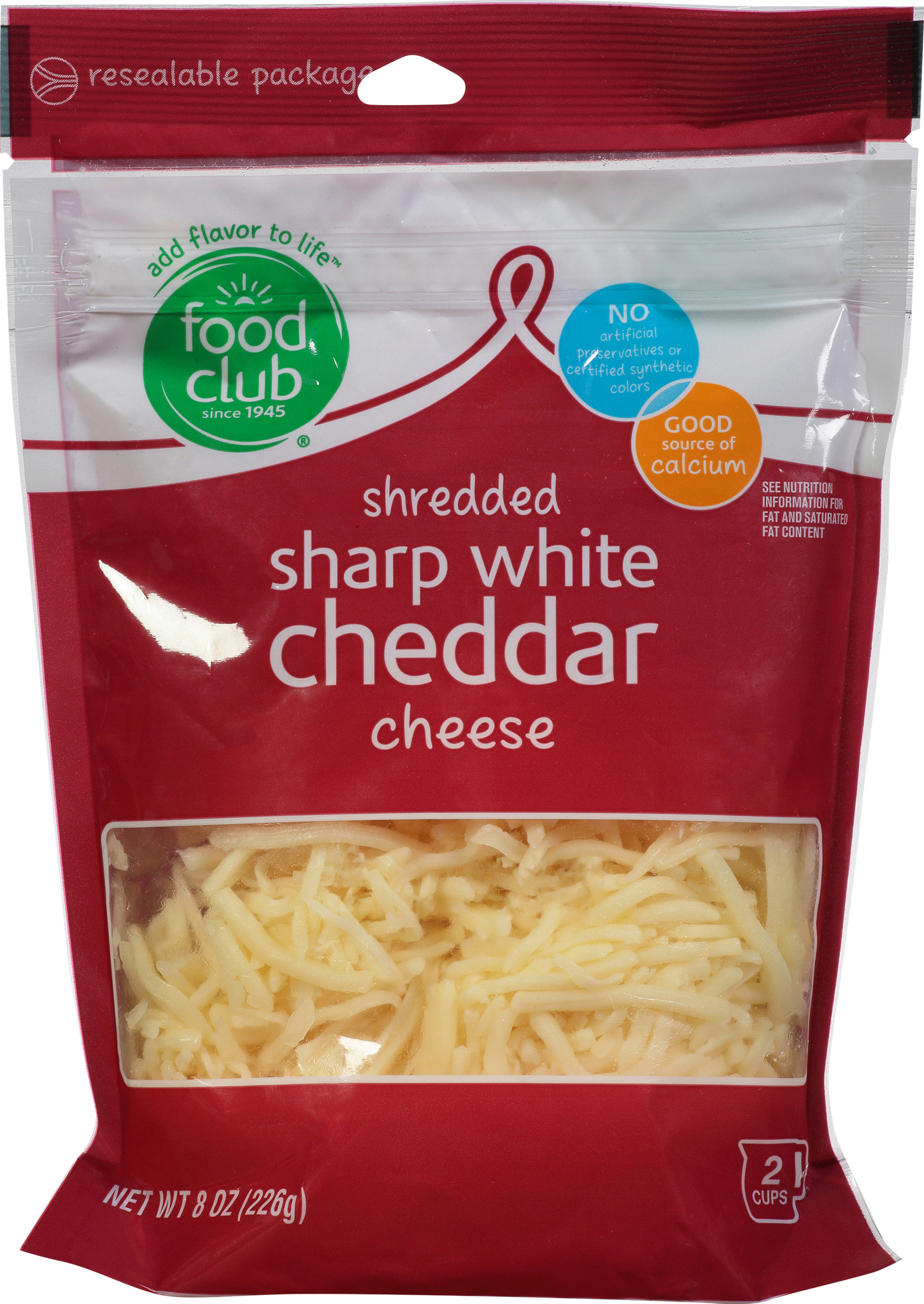 Sharp White Cheddar Shredded Cheese