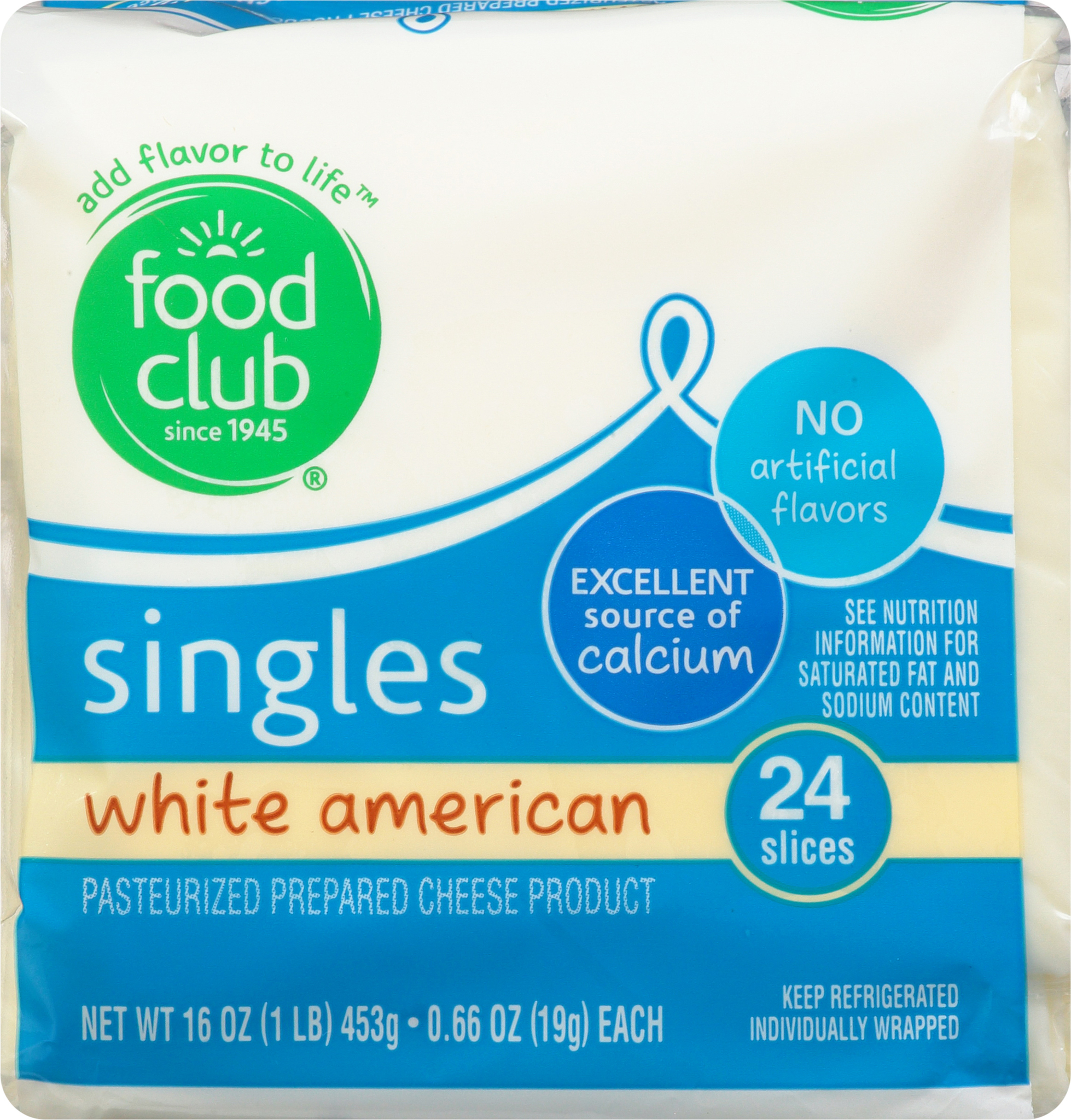 Singles White American Cheese