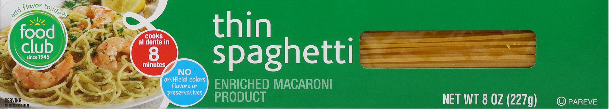 Thin Spaghetti Enriched Macaroni Product