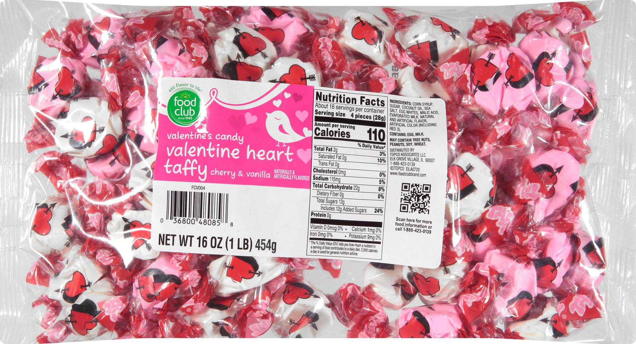 Valentine Heart Taffy Cherry & Vanilla Valentine’s Candy