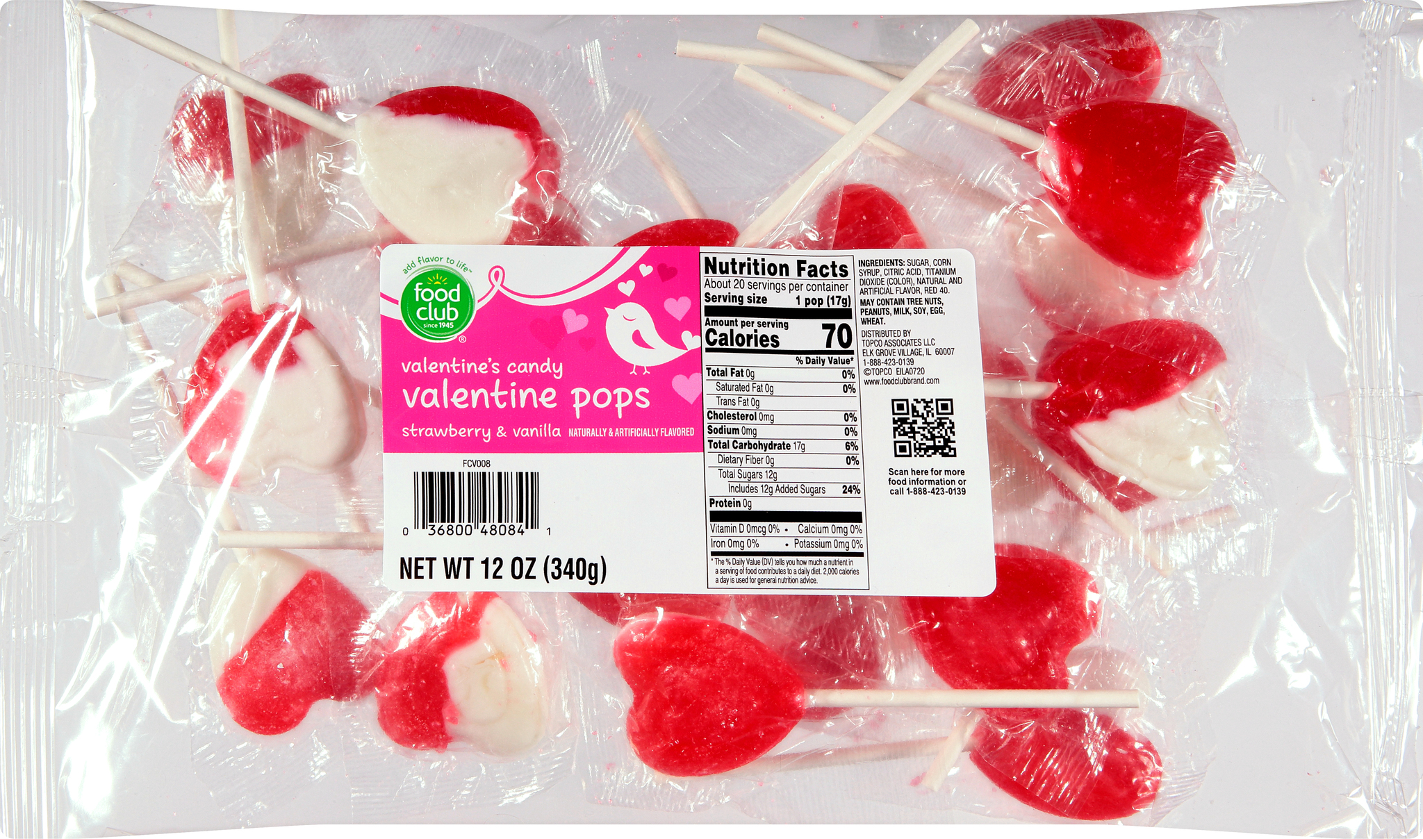 Valentines Candy Strawberry & Vanilla Valentine Pops