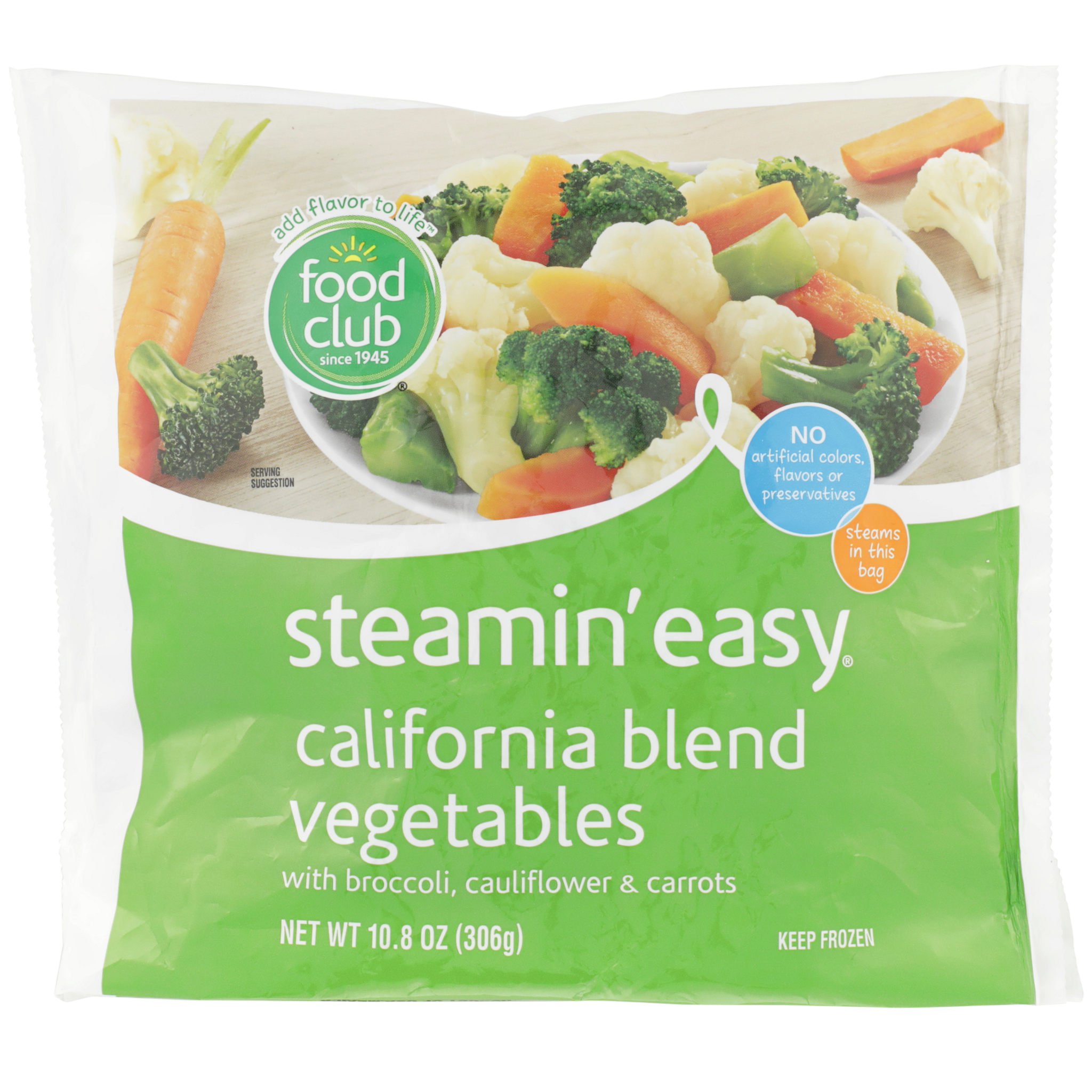 Steamin’ Easy  California Blend Vegetables With Broccoli  Cauliflower & Carrots