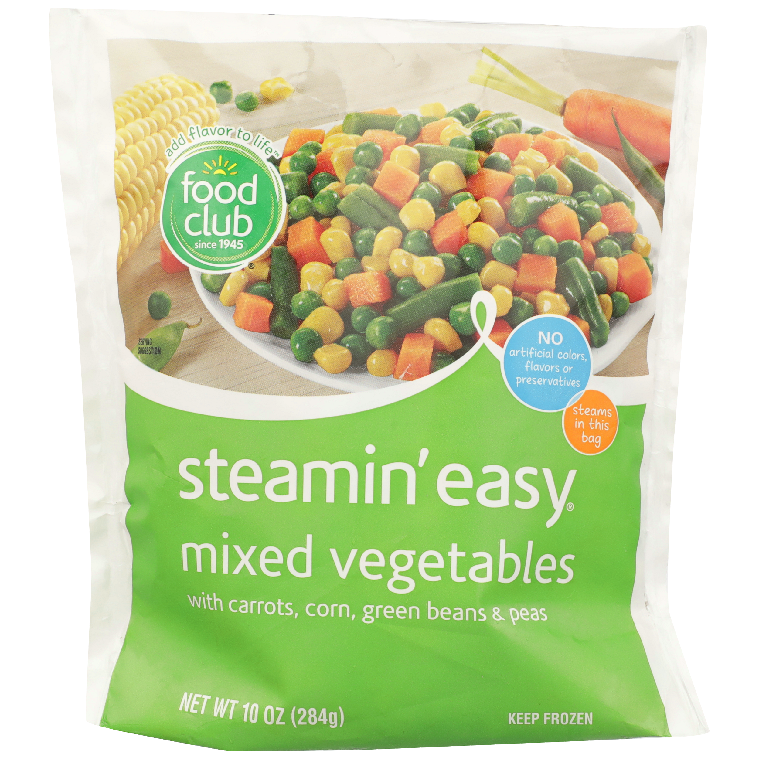 Steamin’ Easy  Mixed Vegetables With Carrots  Corn  Green Beans & Peas