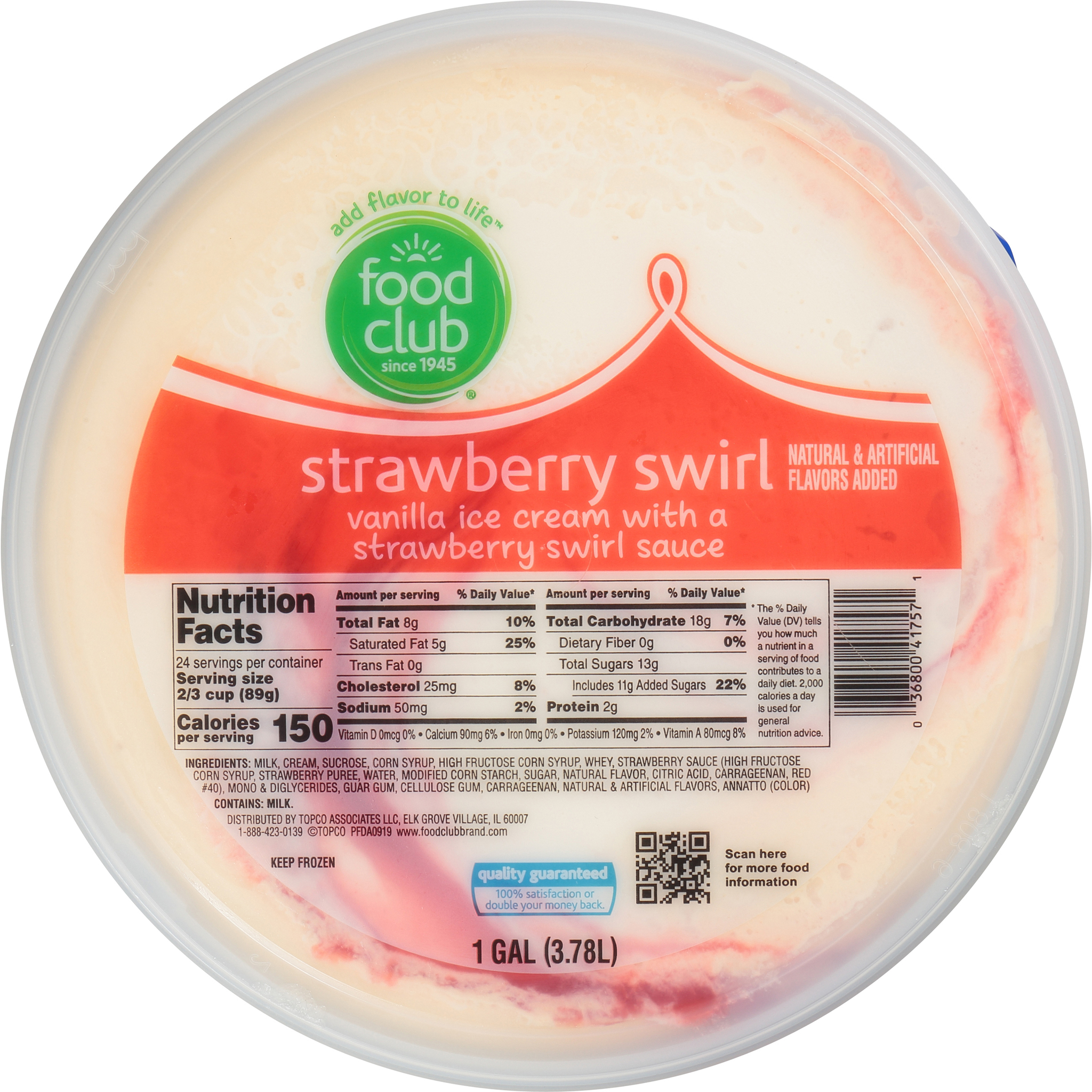 Strawberry Swirl Vanilla Ice Cream With A Strawberry Swirl Sauce