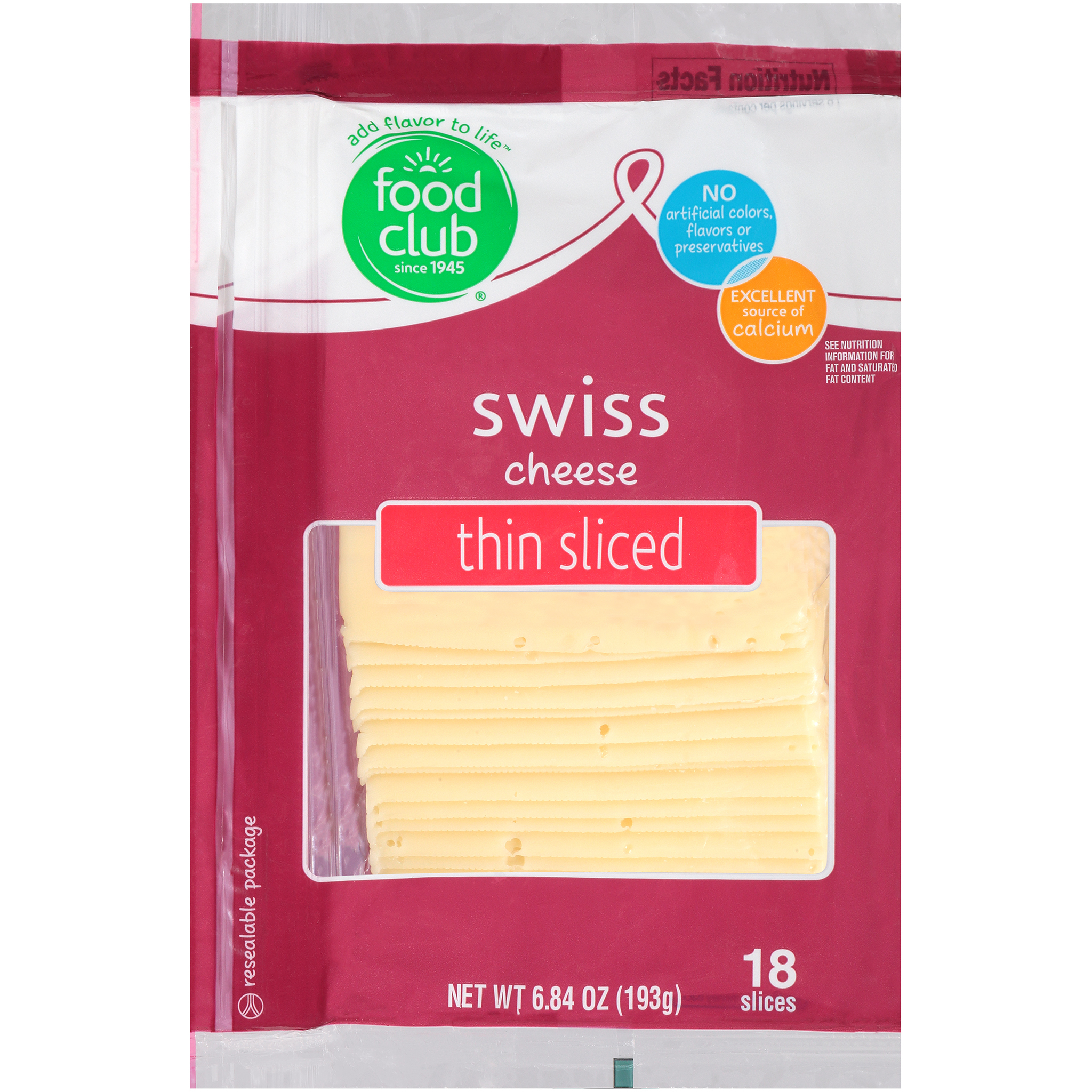 Swiss Thin Sliced Cheese