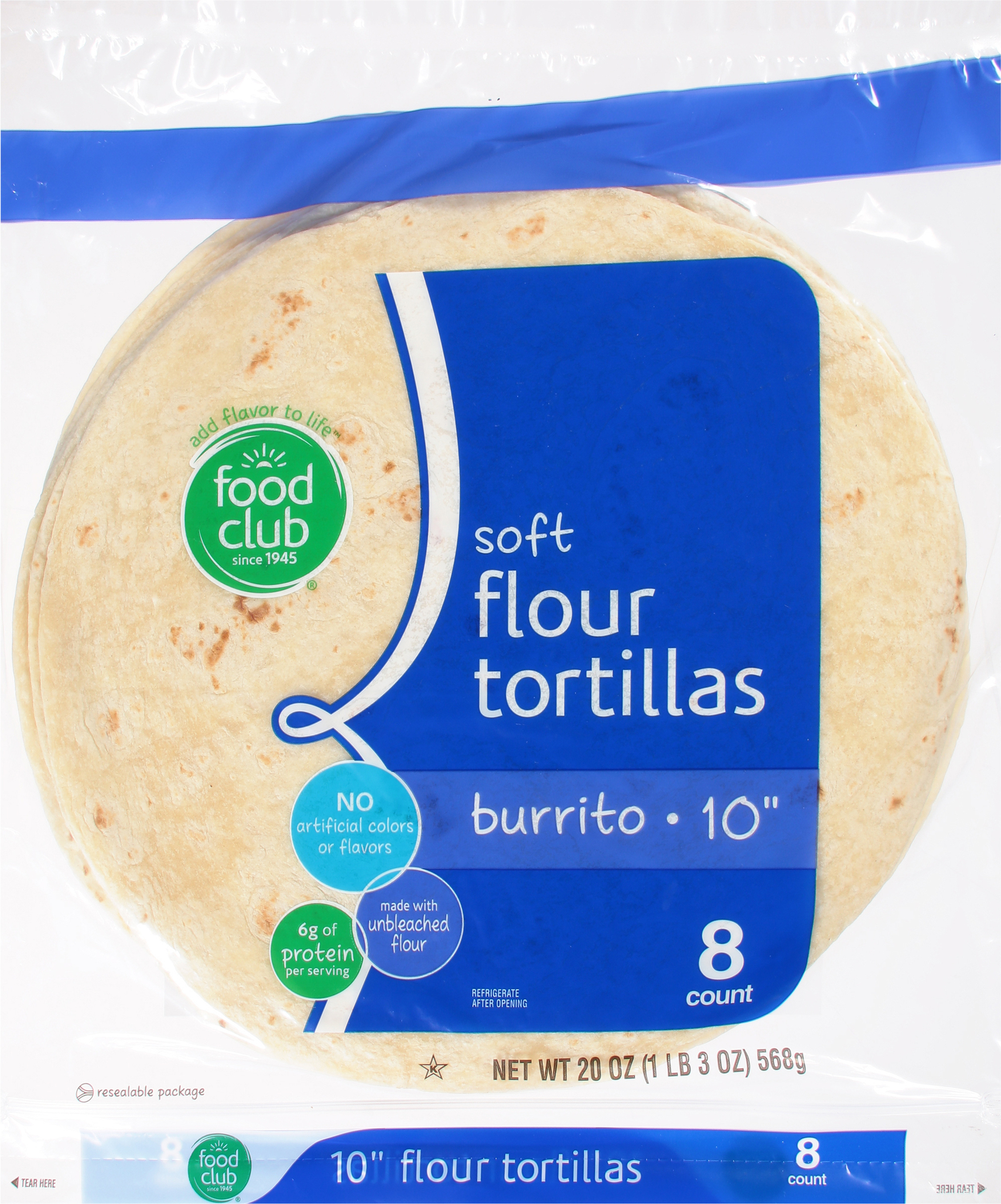 10 Inch Soft Burrito Flour Tortillas