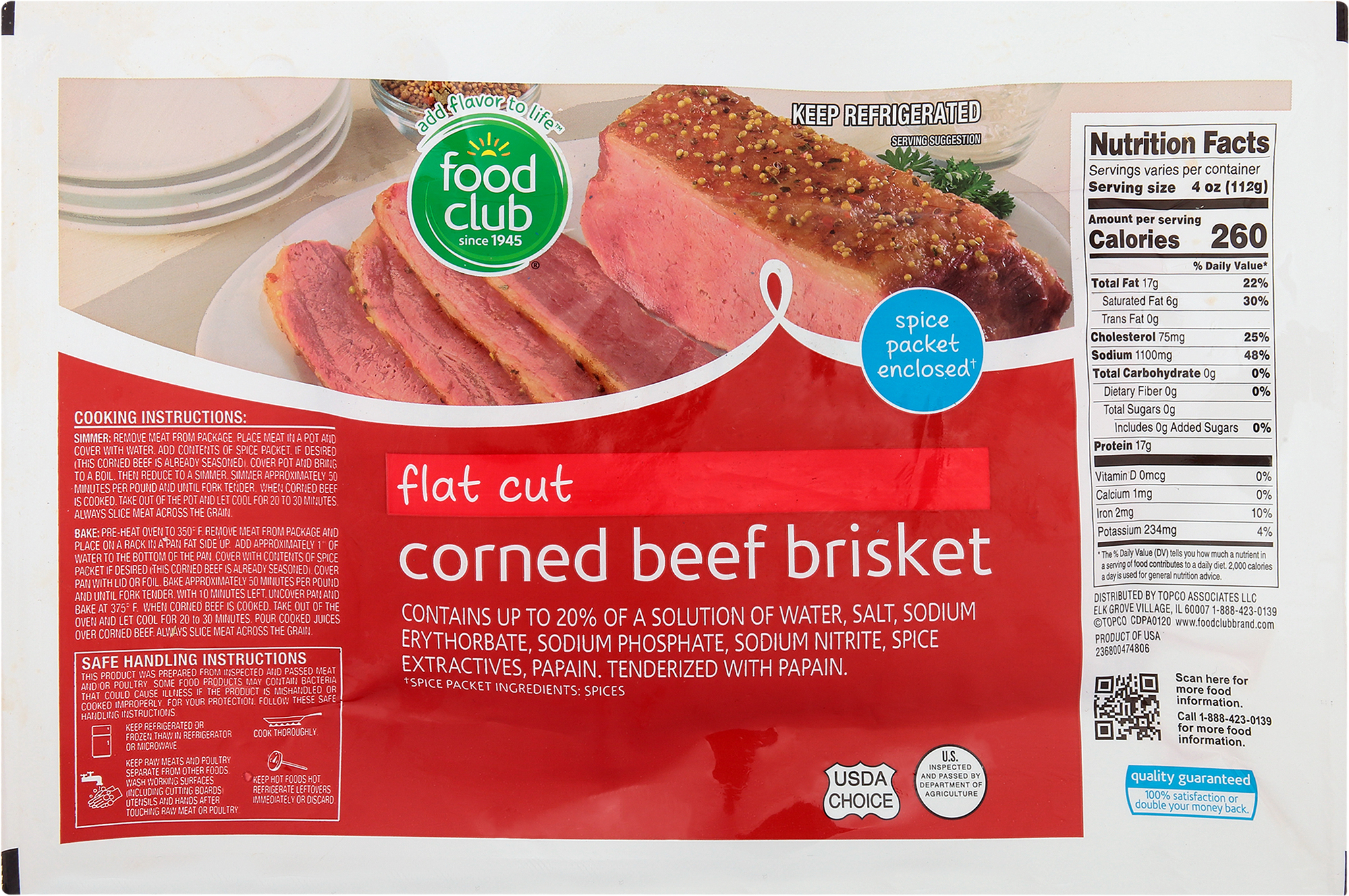 Flat Cut Brisket Corned Beef