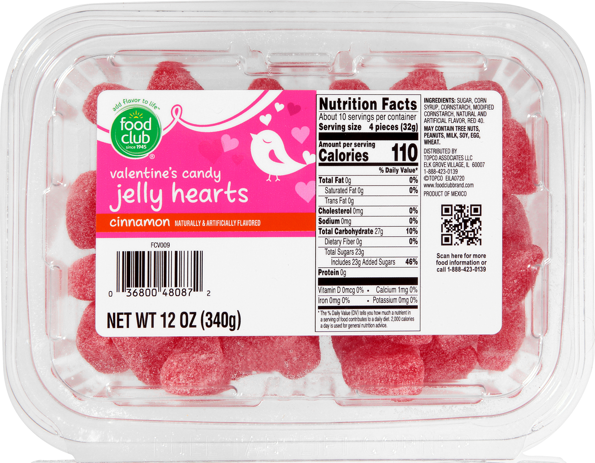 Valentines Candy Cinnamon Jelly Hearts