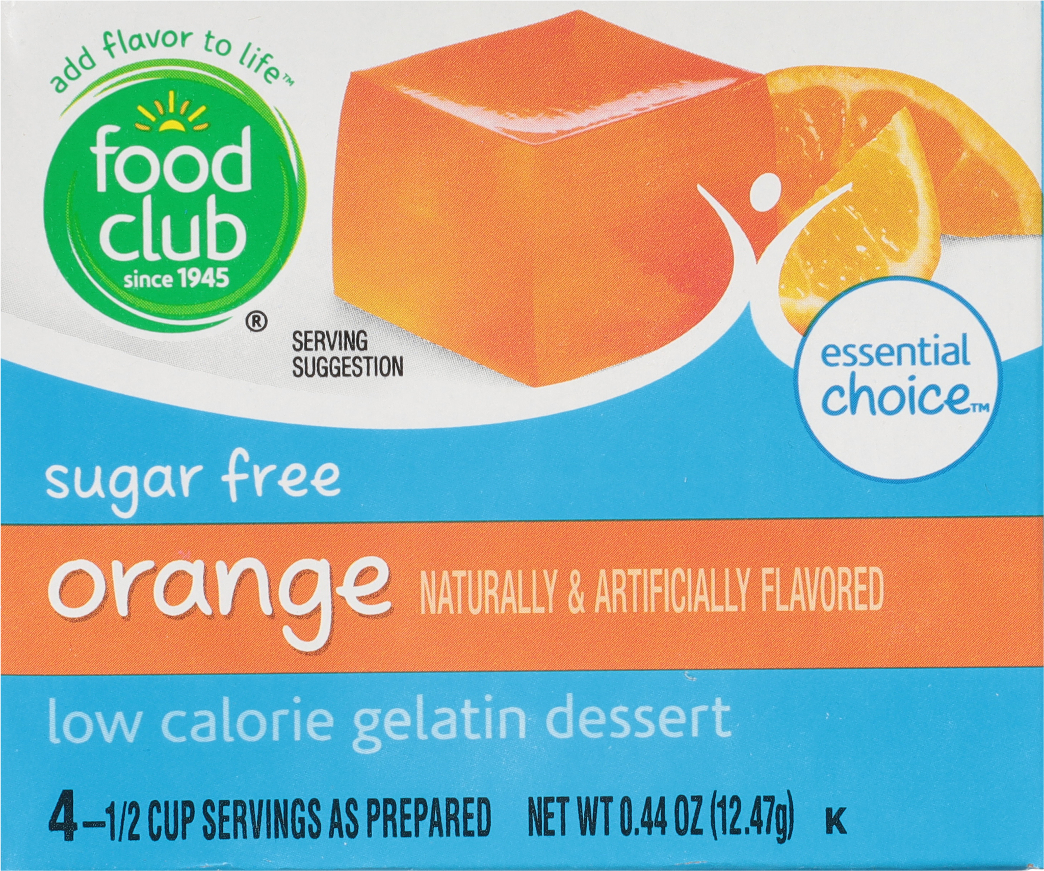 Essential Choice Sugar Free Low Calorie Orange Gelatin Dessert