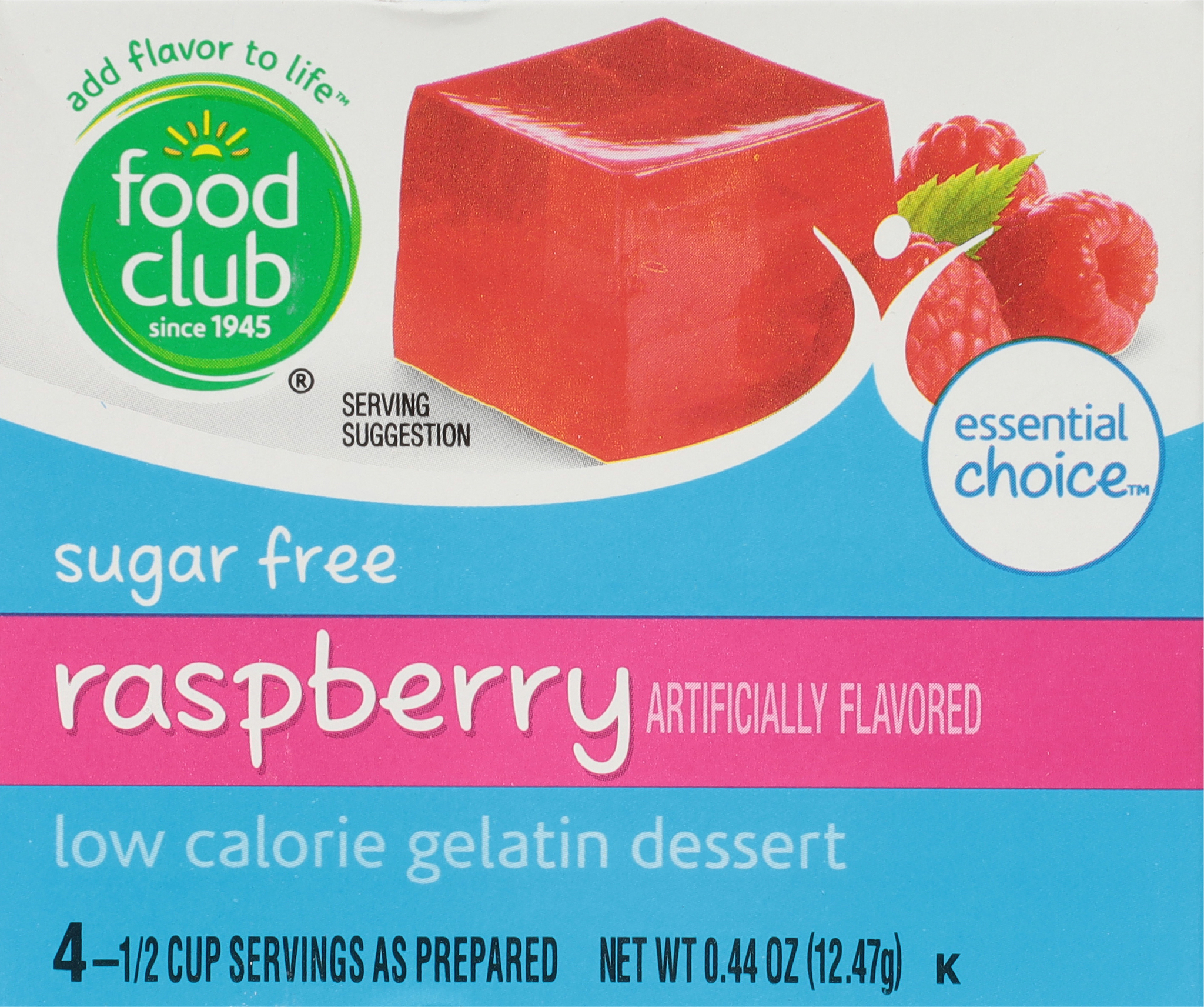 Essential Choice Sugar Free Low Calorie Raspberry Gelatin Dessert