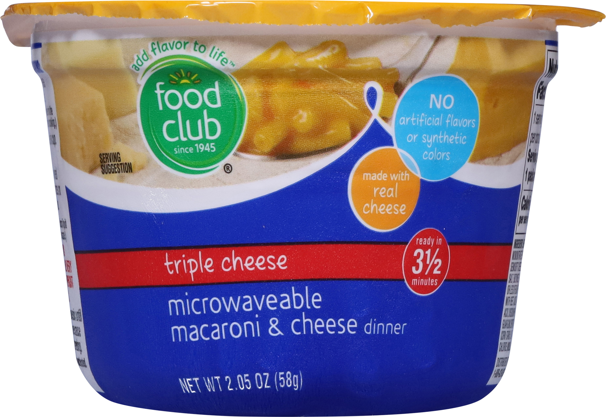 Microwaveable Triple Cheese Macaroni & Cheese Dinner