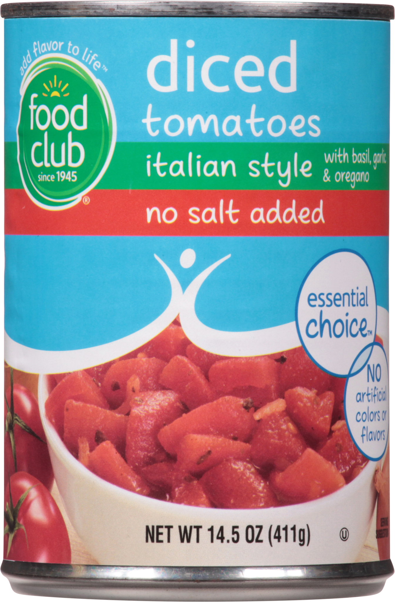 Essential Choice No Salt Added Italian Style Diced Tomatoes